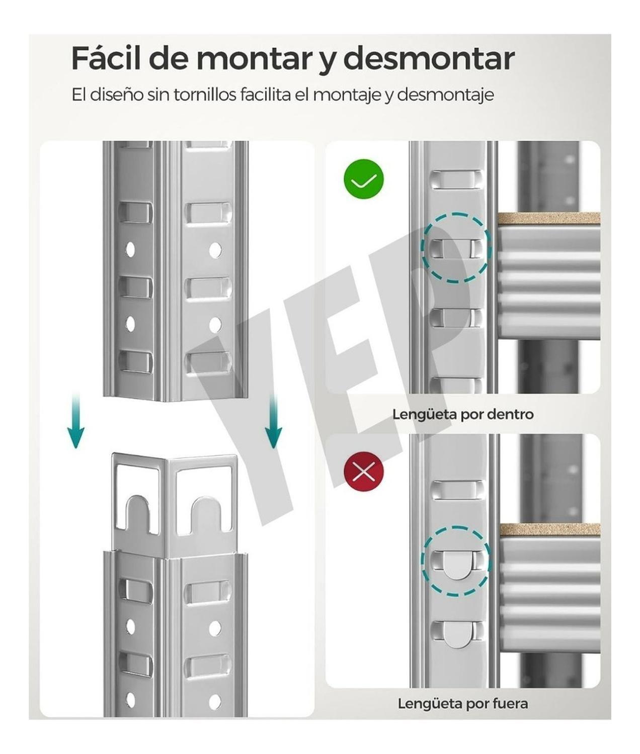 Estante Metálico Armable 180x90x40 Armado Facil Sin Pernos-2