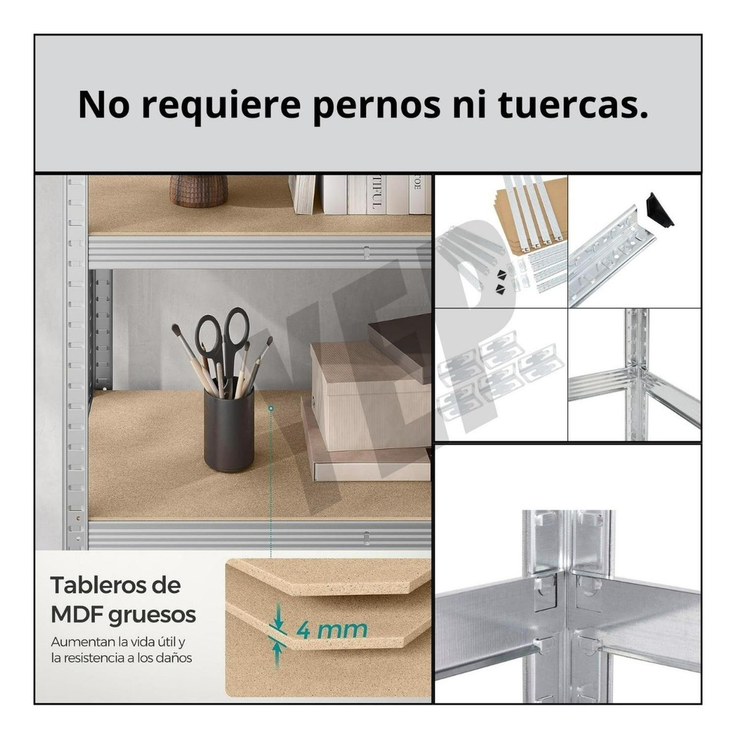 Estante Metálico Armable 180x90x40 Armado Facil Sin Pernos-5