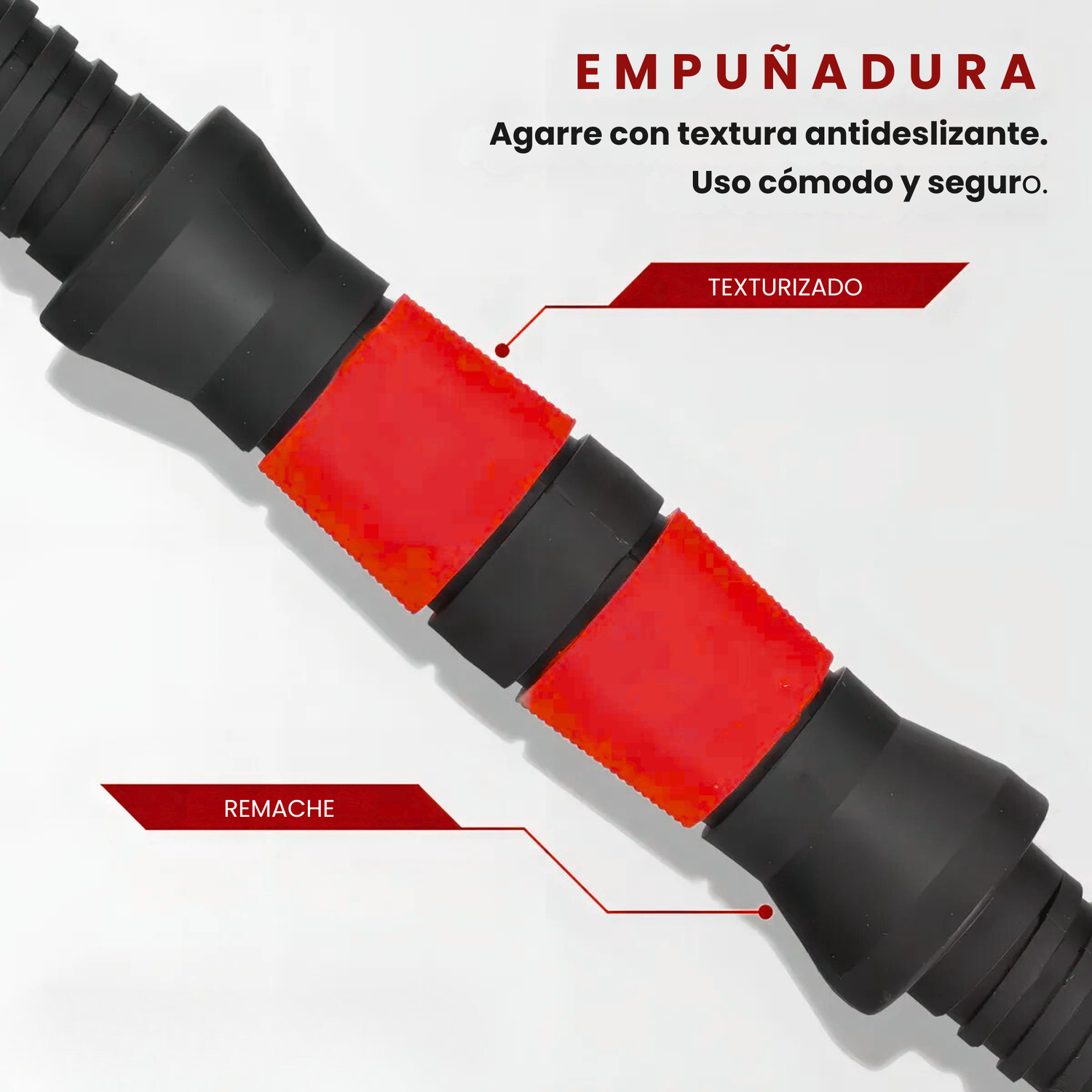 Set Mancuernas 20 kg 5 en 1 Barra Z Extensor Rojo-2