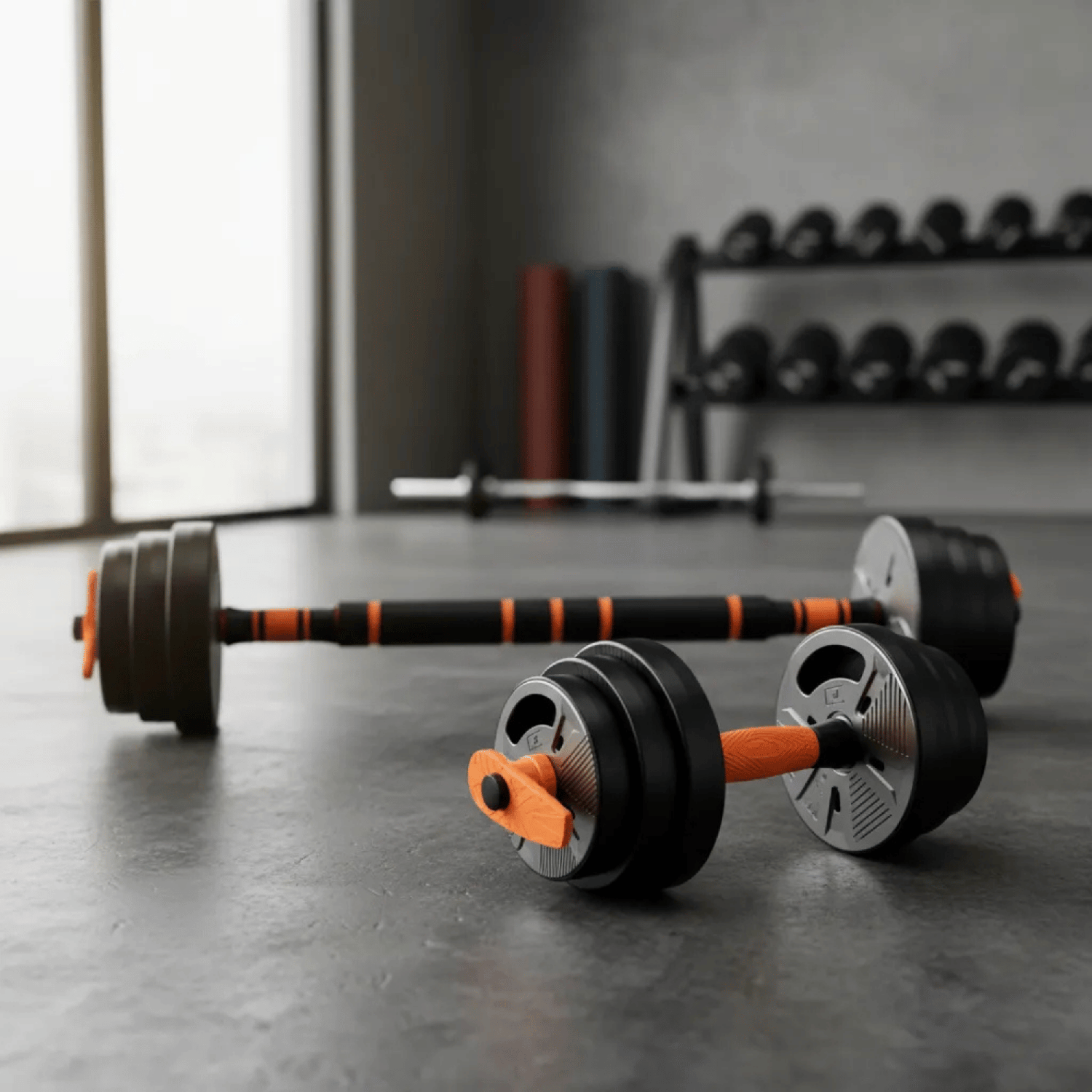 Set 30 Kg Mancuernas Y Barra Newgen Premium-2