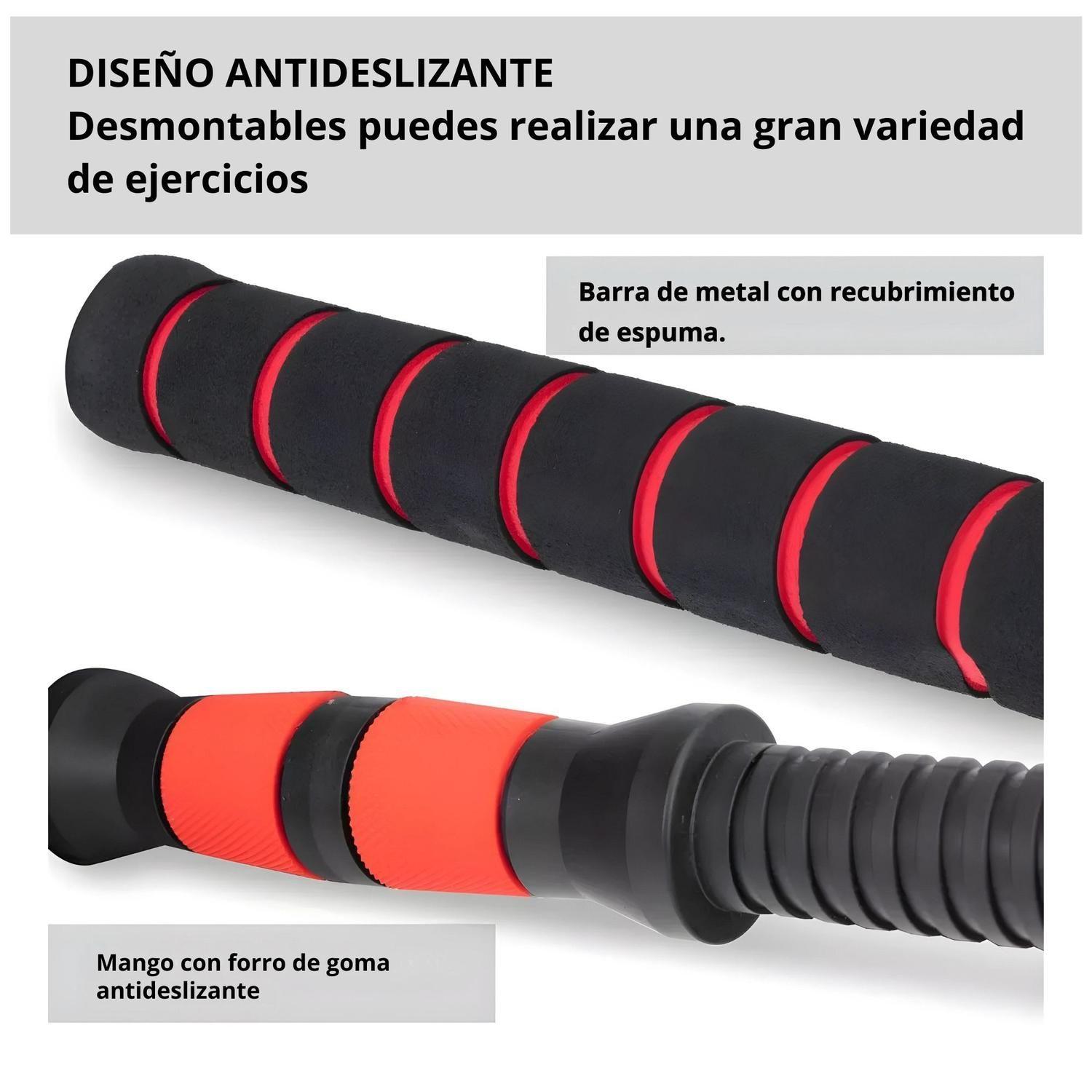 Set Mancuernas Barra Rusa Ajustables 30 Kg 4 En 1 Negro-5