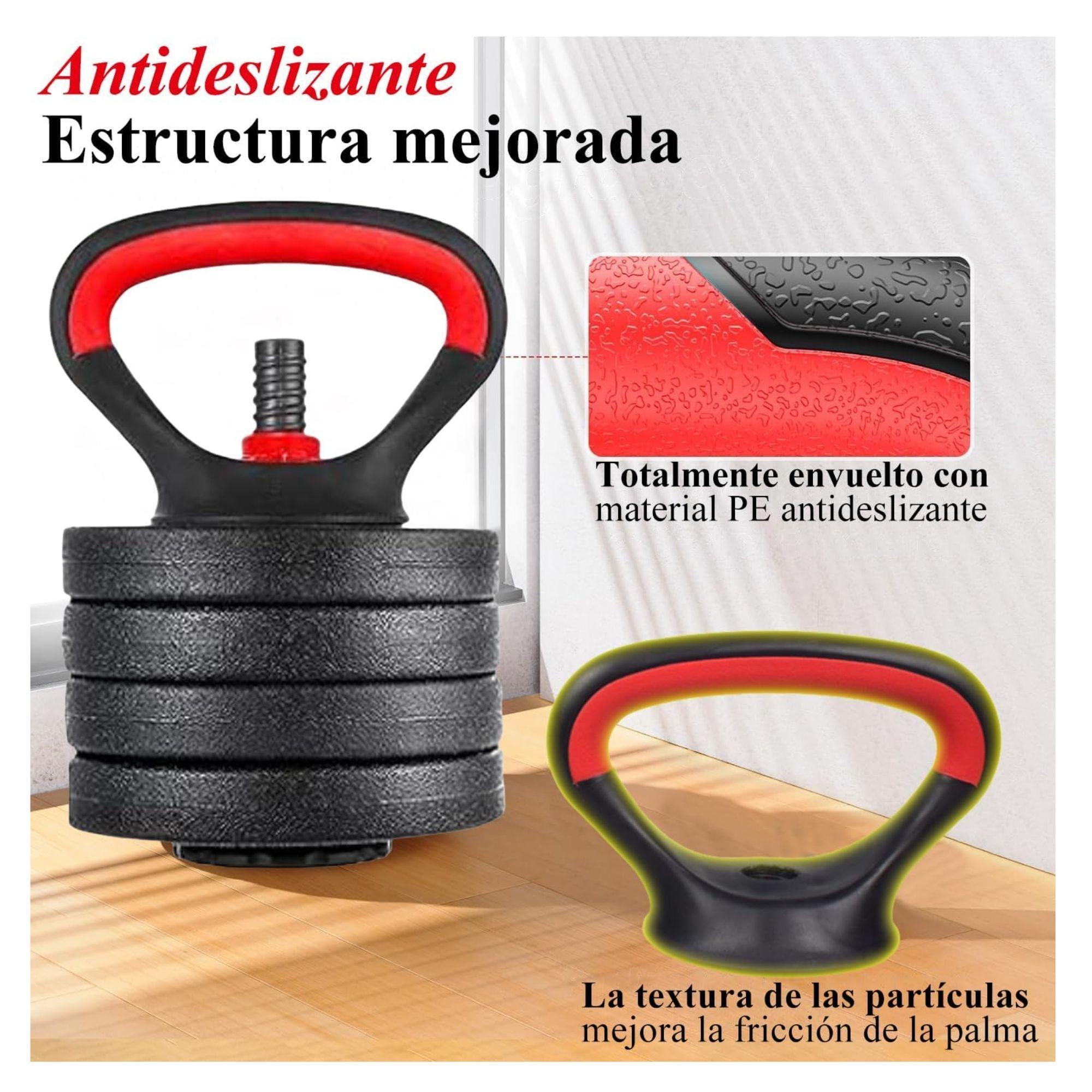 Mancuernas 15 kg Barra Ajustables Convertibles a barra-6