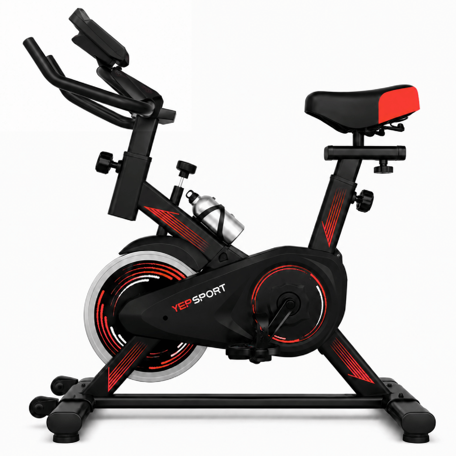 Bicicleta Spinning Yepsport Roja Con Botella-1