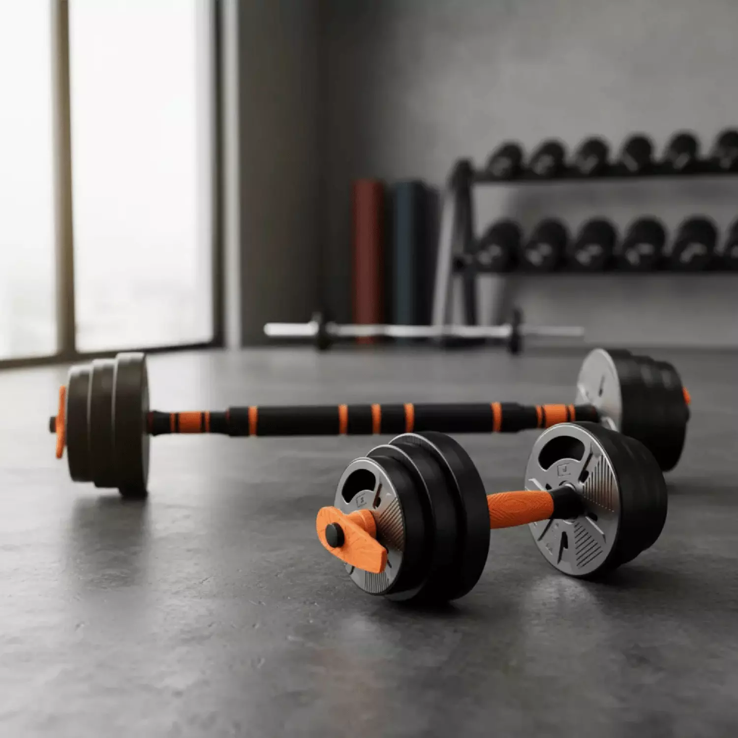 Set 20 Kg Mancuernas Y Barra Newgen Premium-6