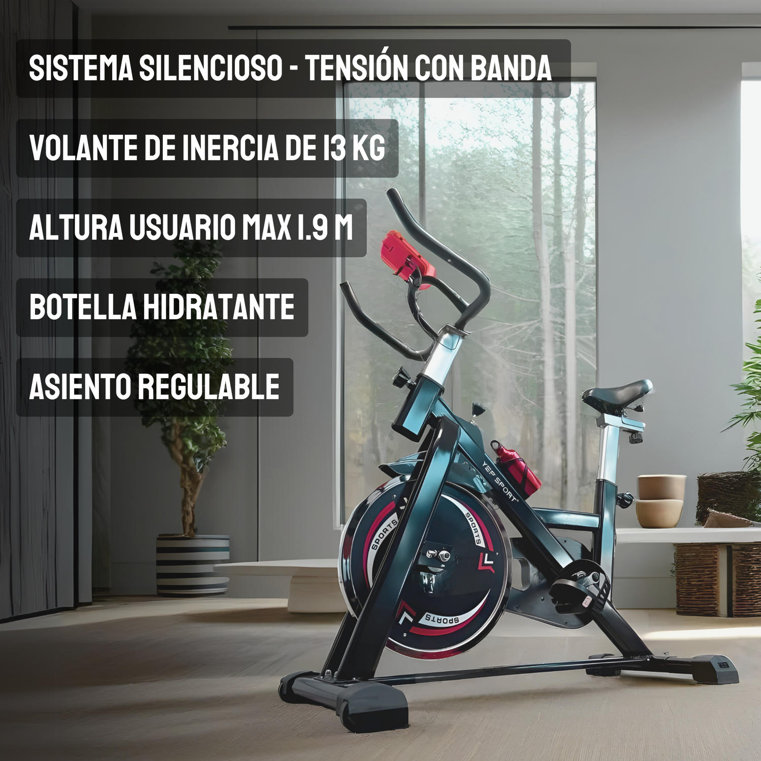 Bicicleta Spinning Rueda Inercia 13 Kg YEP1054-4