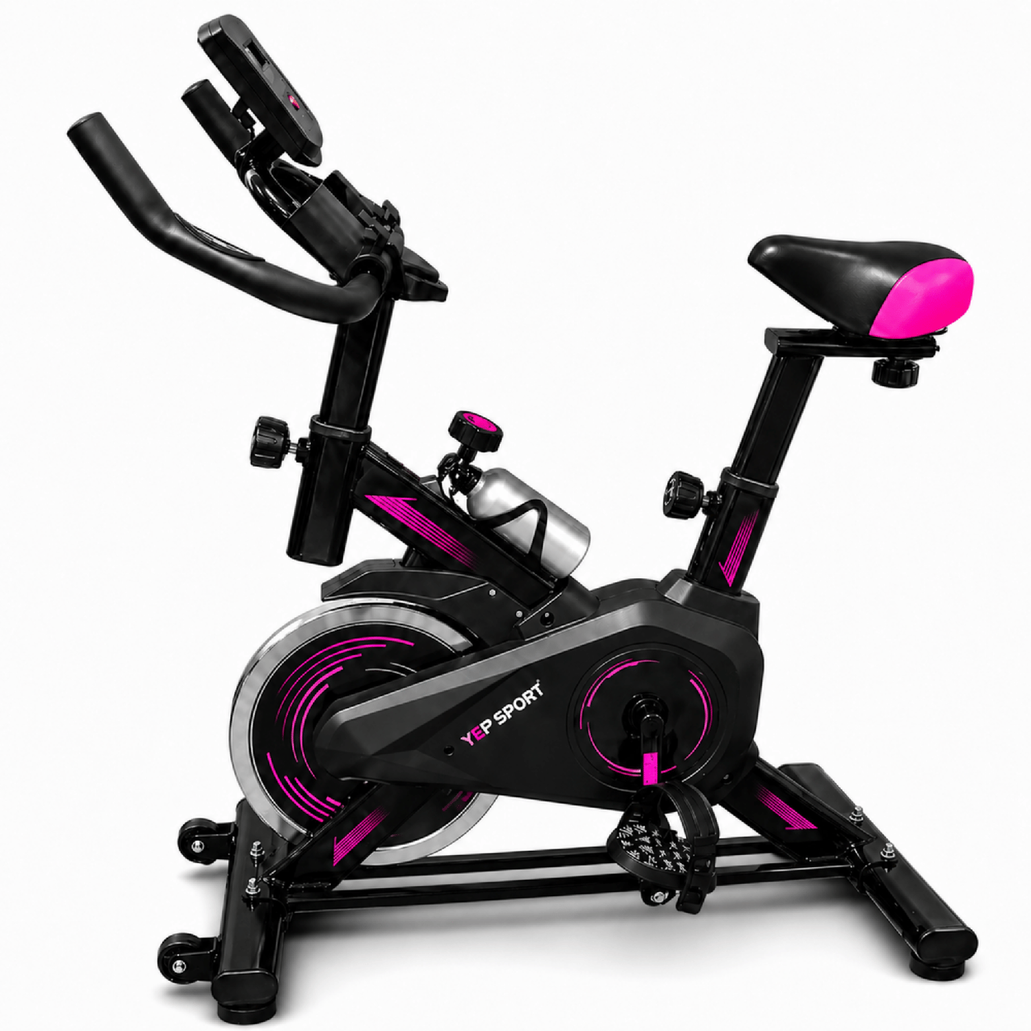 Bicicleta Spinning Yepsport Fucsia Con Botella-4