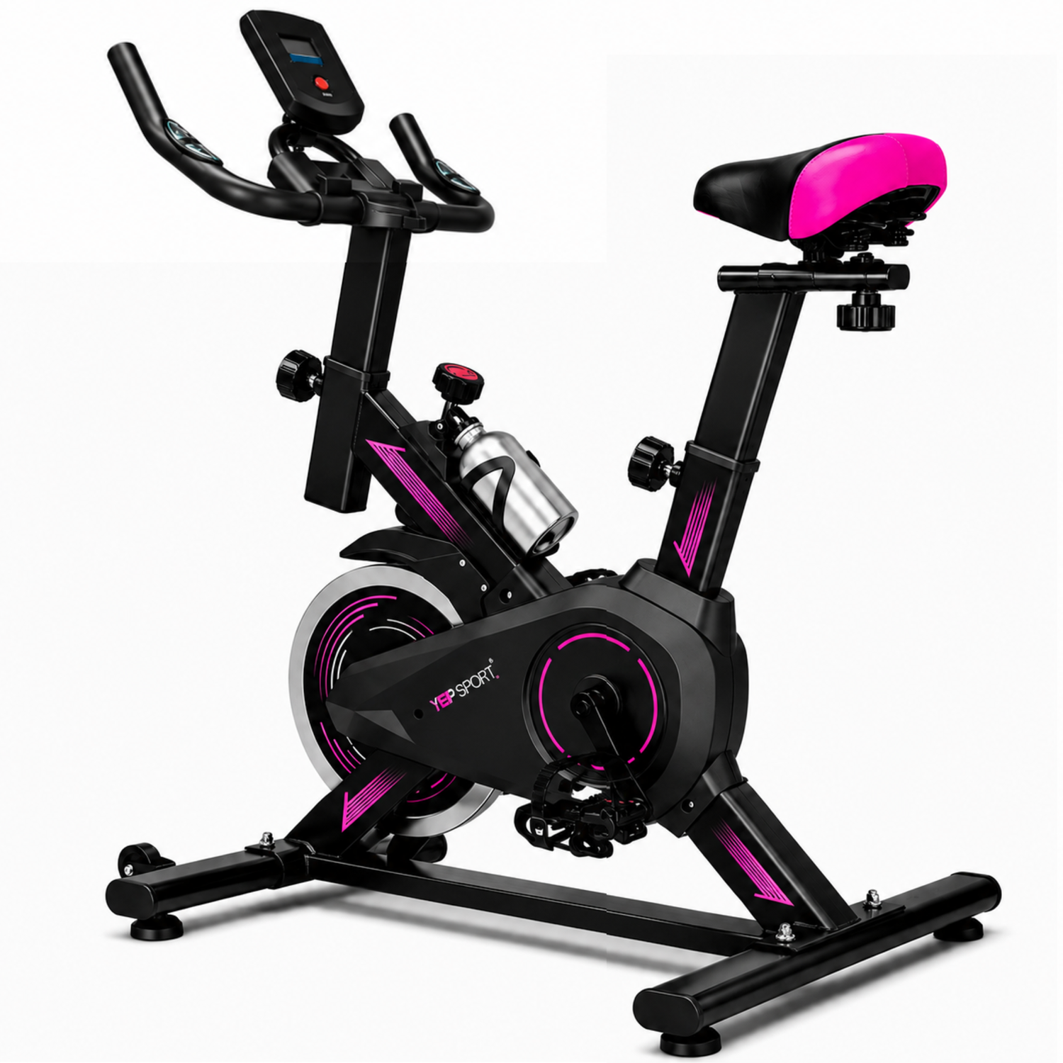 Bicicleta Spinning Yepsport Fucsia Con Botella-8