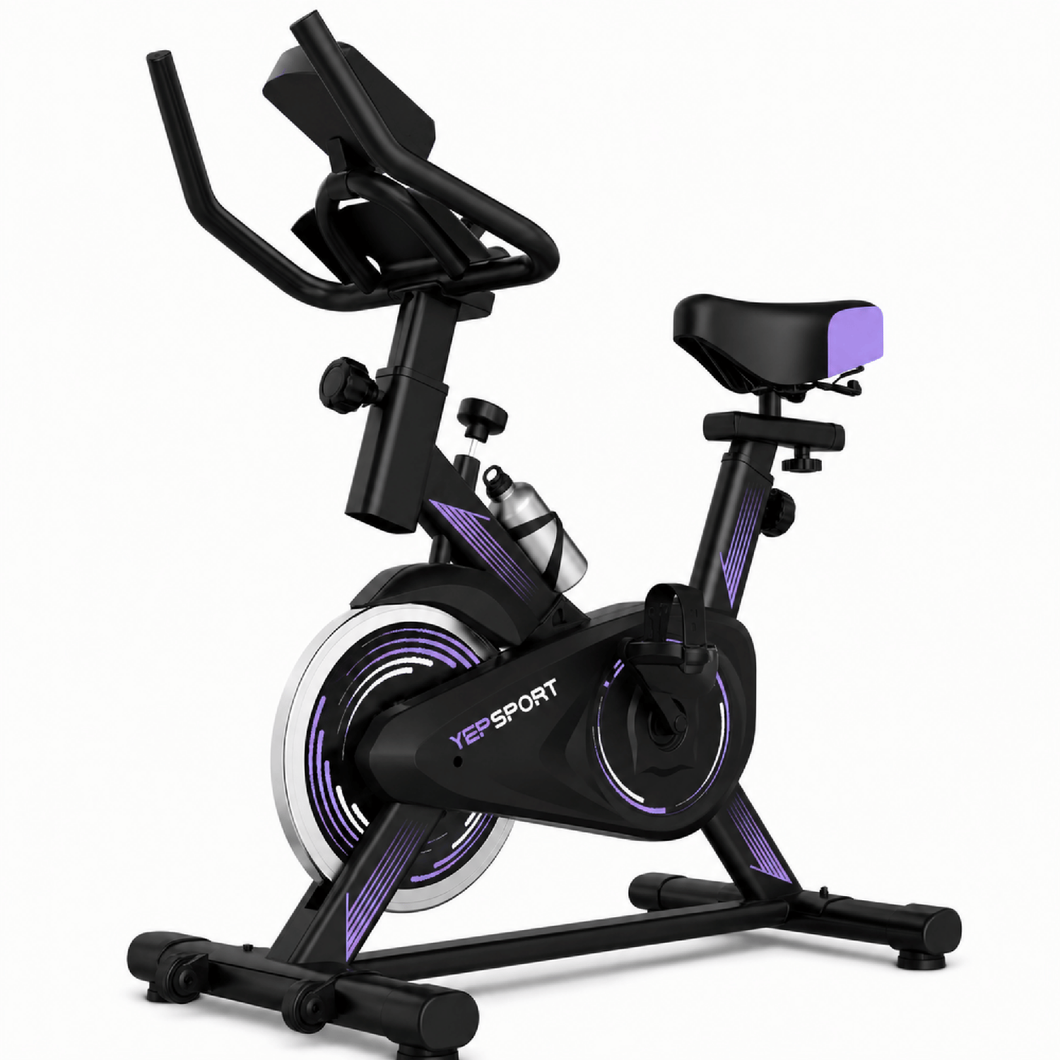 Bicicleta Spinning Yepsport Purpura Con Botella-0