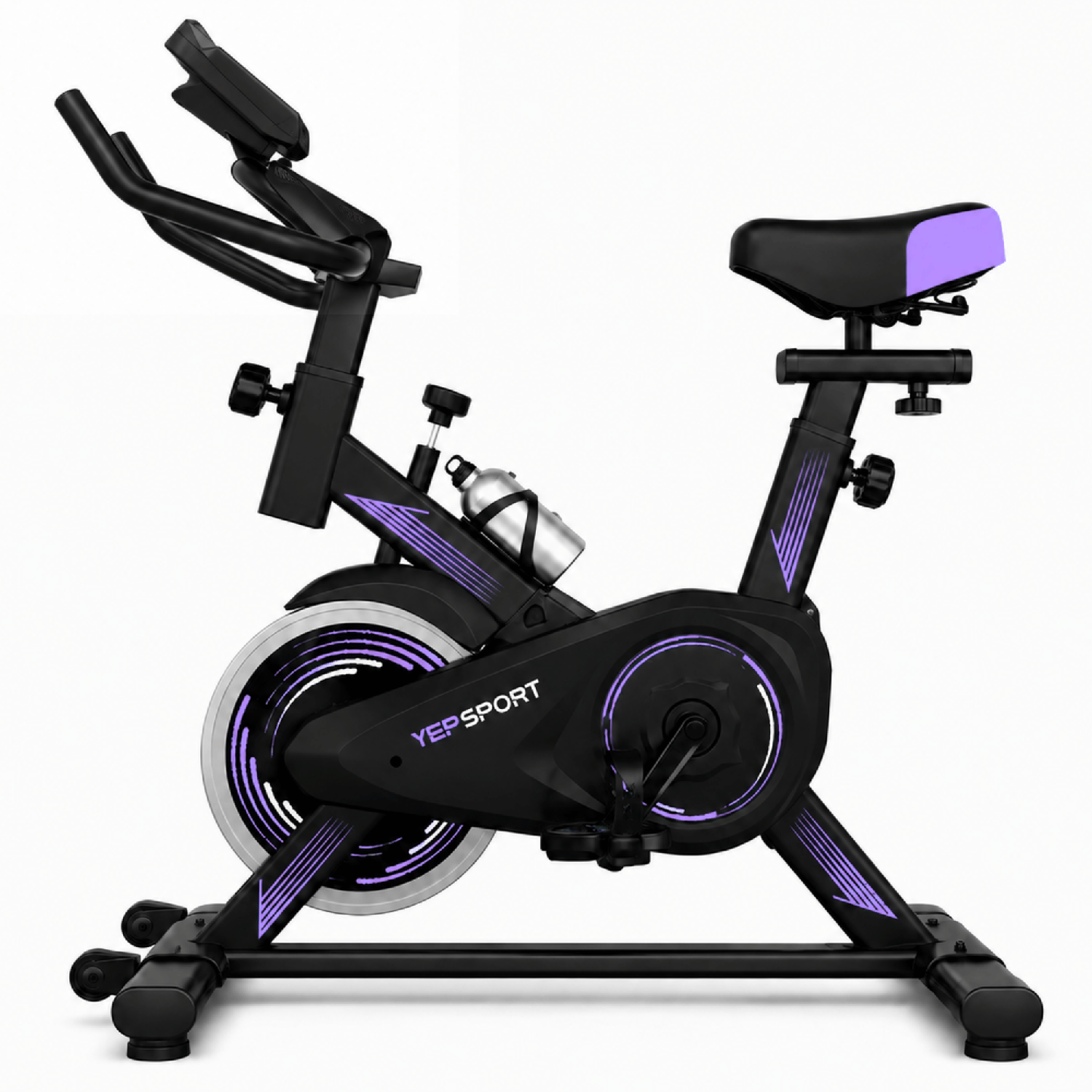 Bicicleta Spinning Yepsport Purpura Con Botella-1