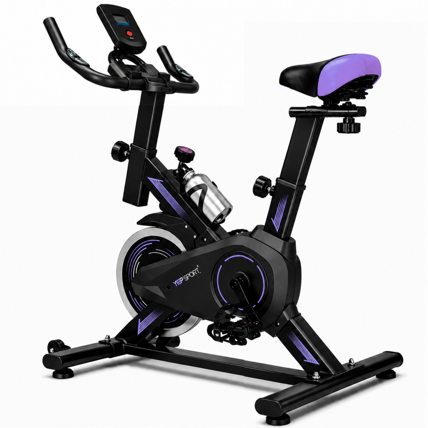 Bicicleta Spinning Yepsport Purpura Con Botella-6