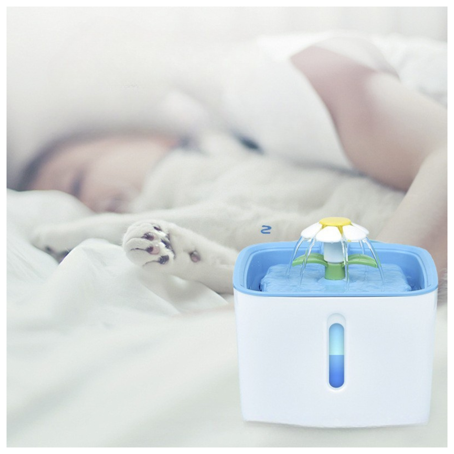 Fuente Bebedero Mascotas 2.5 L con luz nivel-4