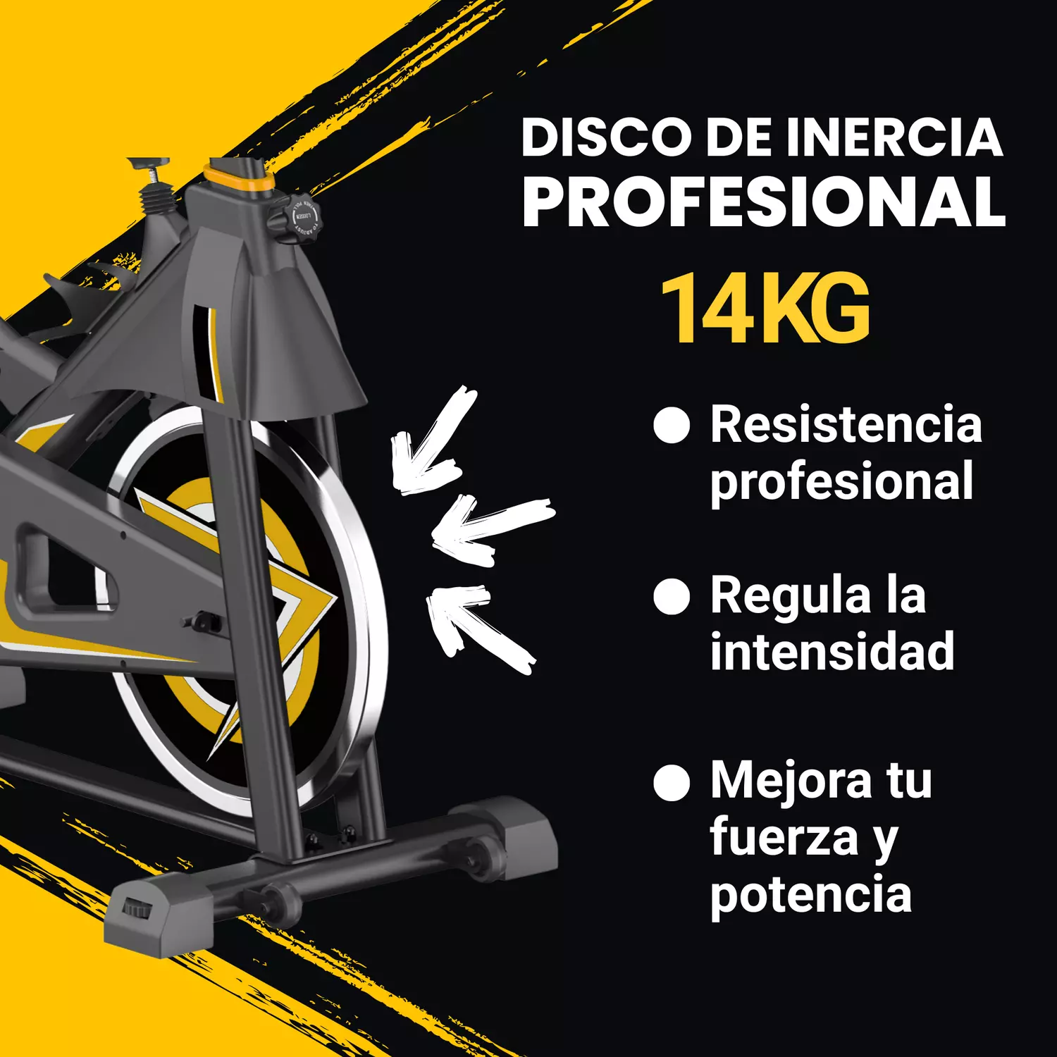 Bicicleta Spinning Anti shock Pro 14 KG Disco 1016-4-1