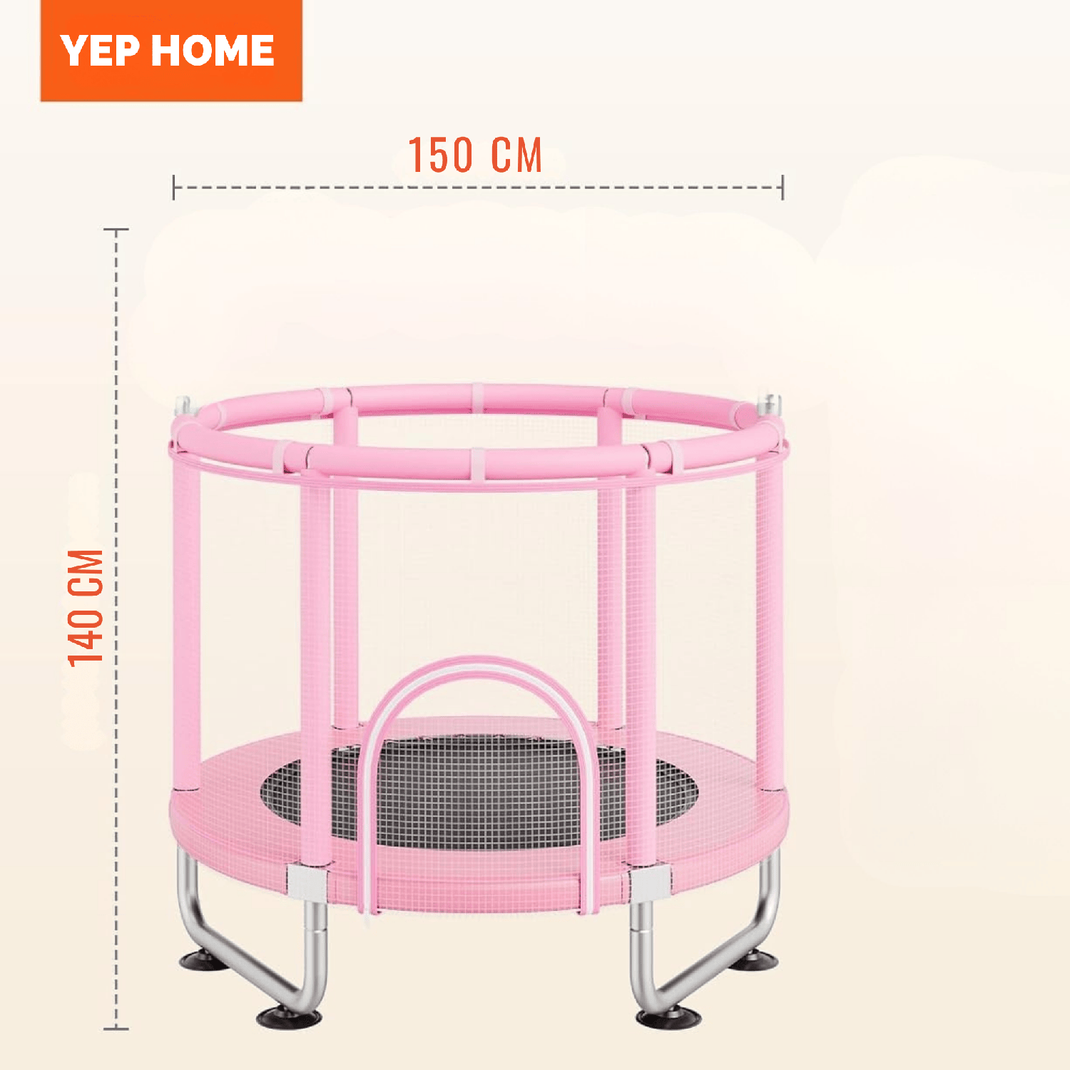 Cama Elástica Rosa Ultra Resistente 150cm Yep Home-2