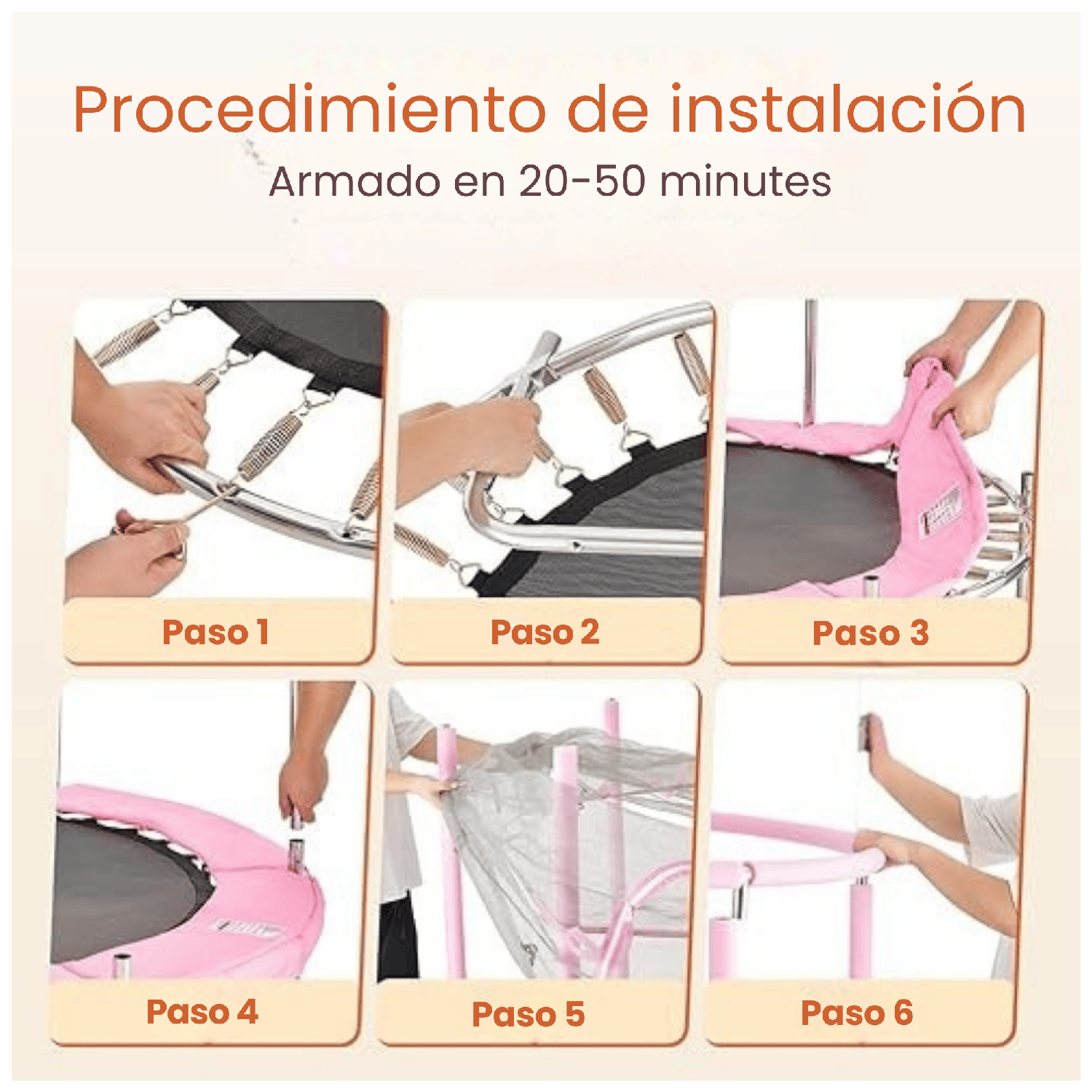 Cama Elástica Rosa Ultra Resistente 150cm Yep Home-4