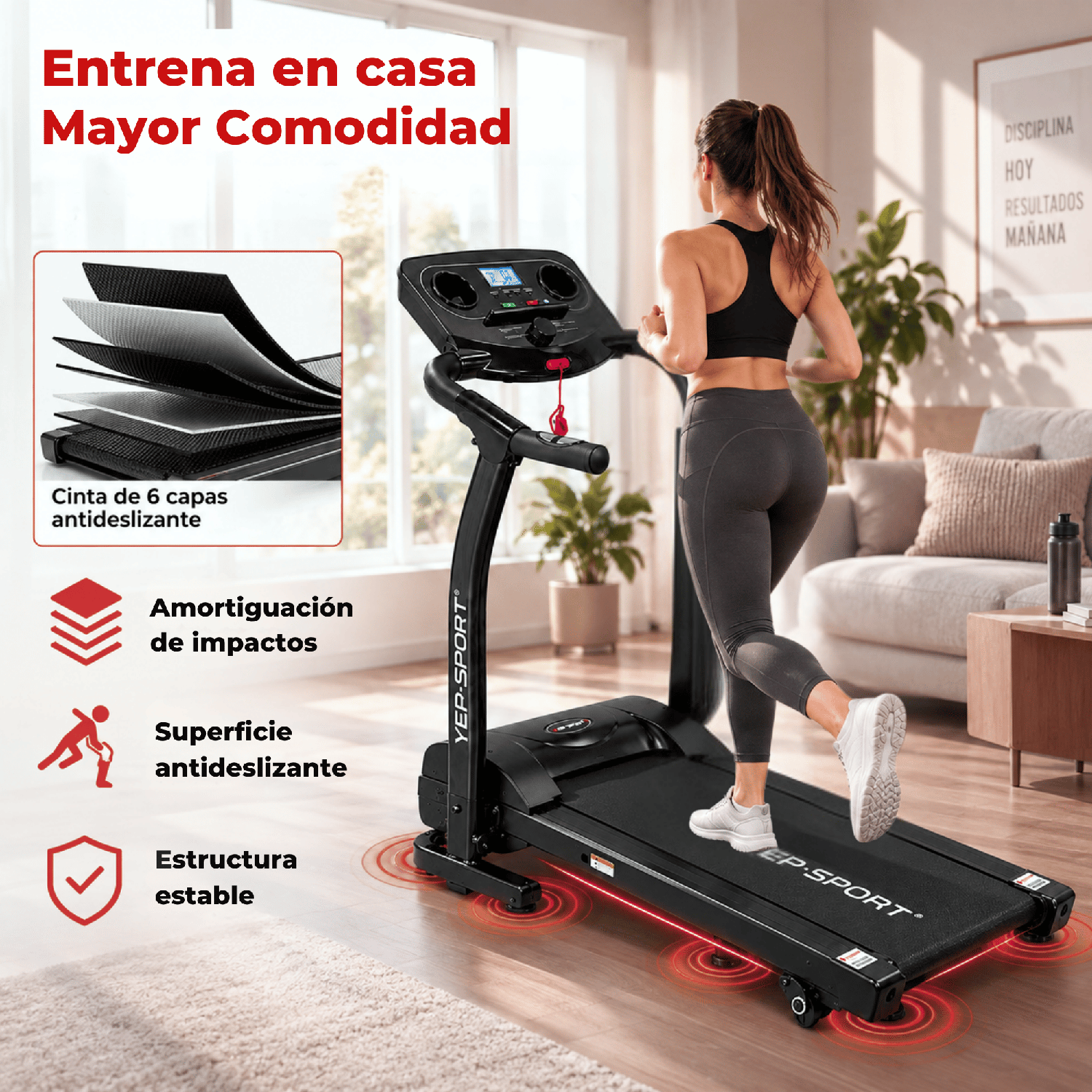 Trotadora Eléctrica Yep Sport 12 Km/h Bluetooth + Pulso-3