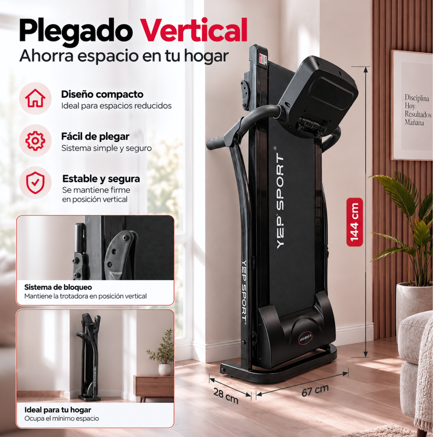 Trotadora Eléctrica Yep Sport 12 Km/h Bluetooth + Pulso-5