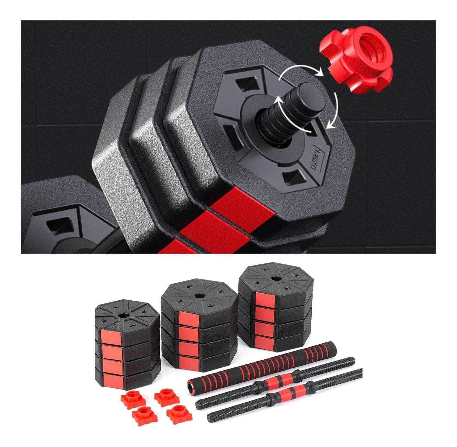 Set Mancuernas Barra Ajustables 20 Kg-2