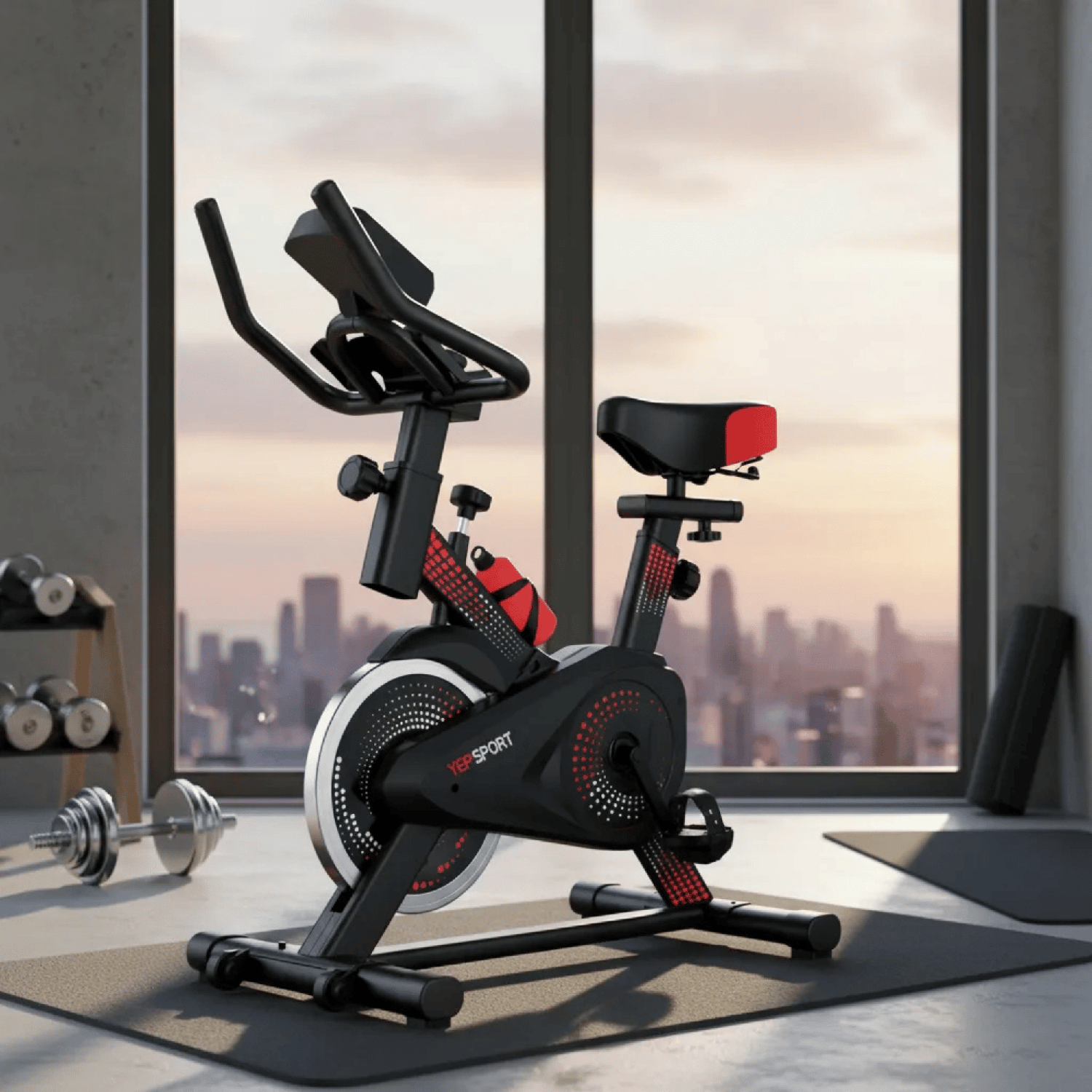 Bicicleta Spinning Yepsport Redpoint Con Botella-4