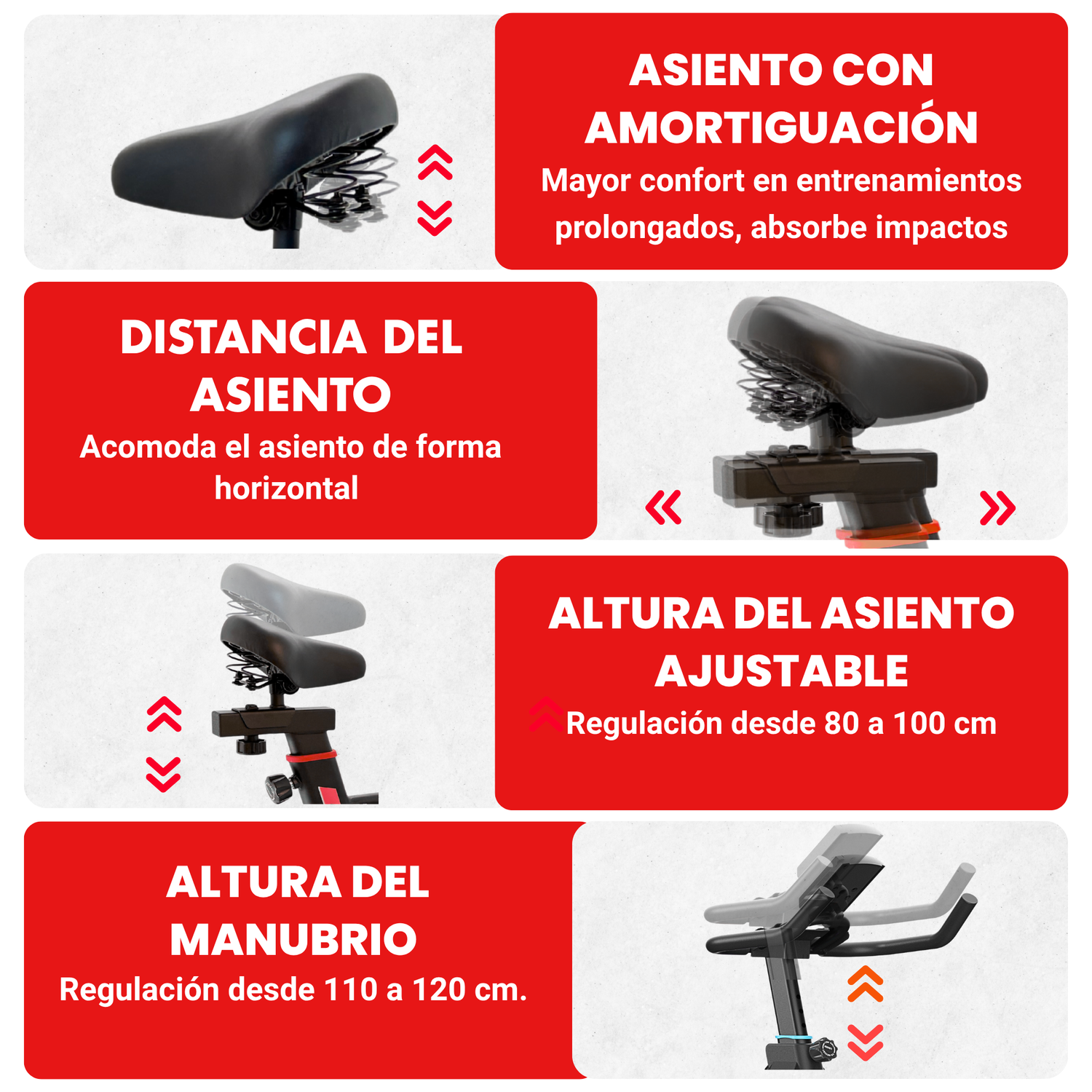 Bicicleta Spinning Anti shock Pro 14 KG Disco 1016-4Red-3