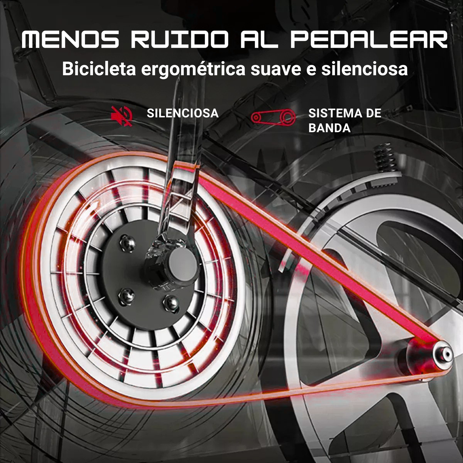 Bicicleta Spinning Anti shock Pro 14 KG Disco 1016-4Red-7
