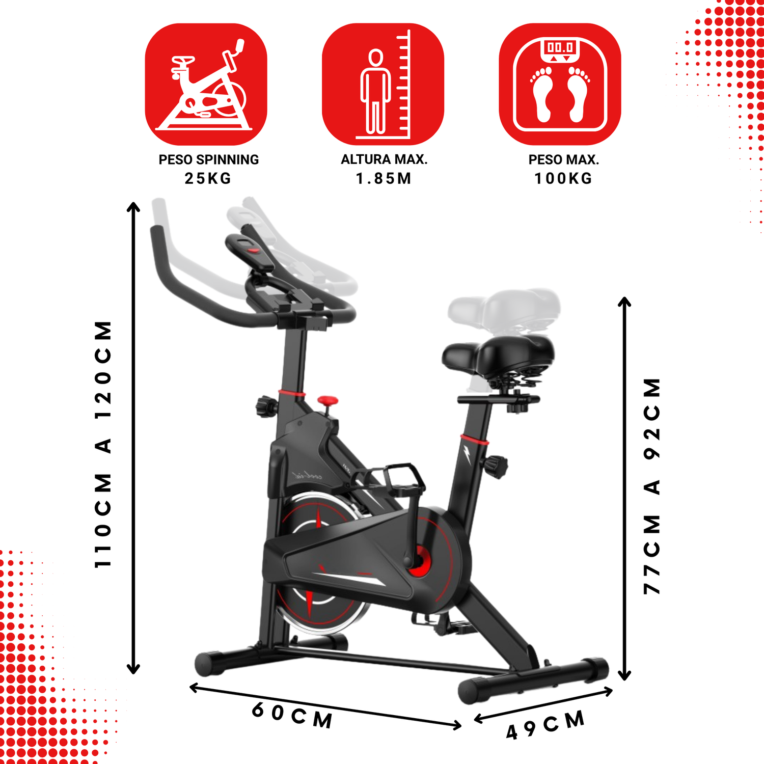 Bicicleta Spinning Elevate 10 KG Disco 1016-2-3