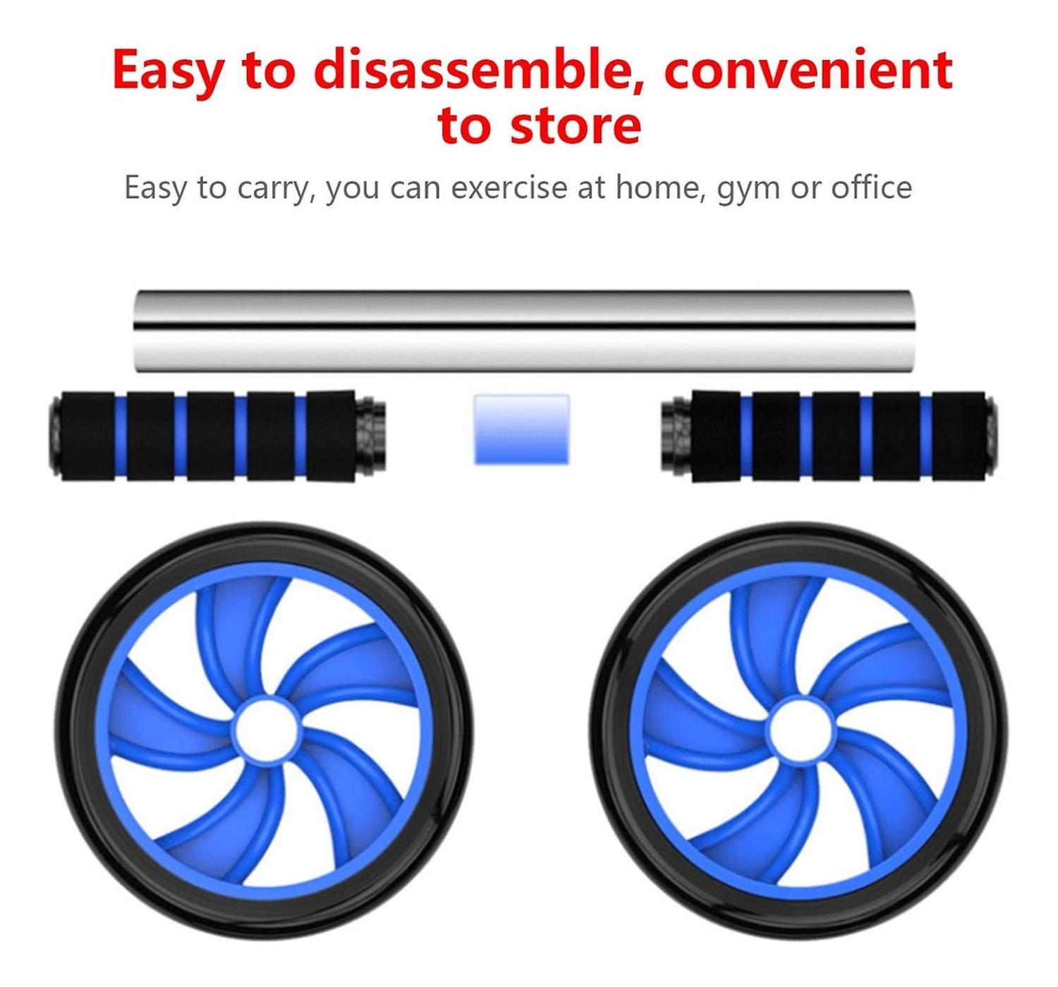 Set Rueda Abdominal - Cuerda Saltar - Mangos Push Ups azul-1