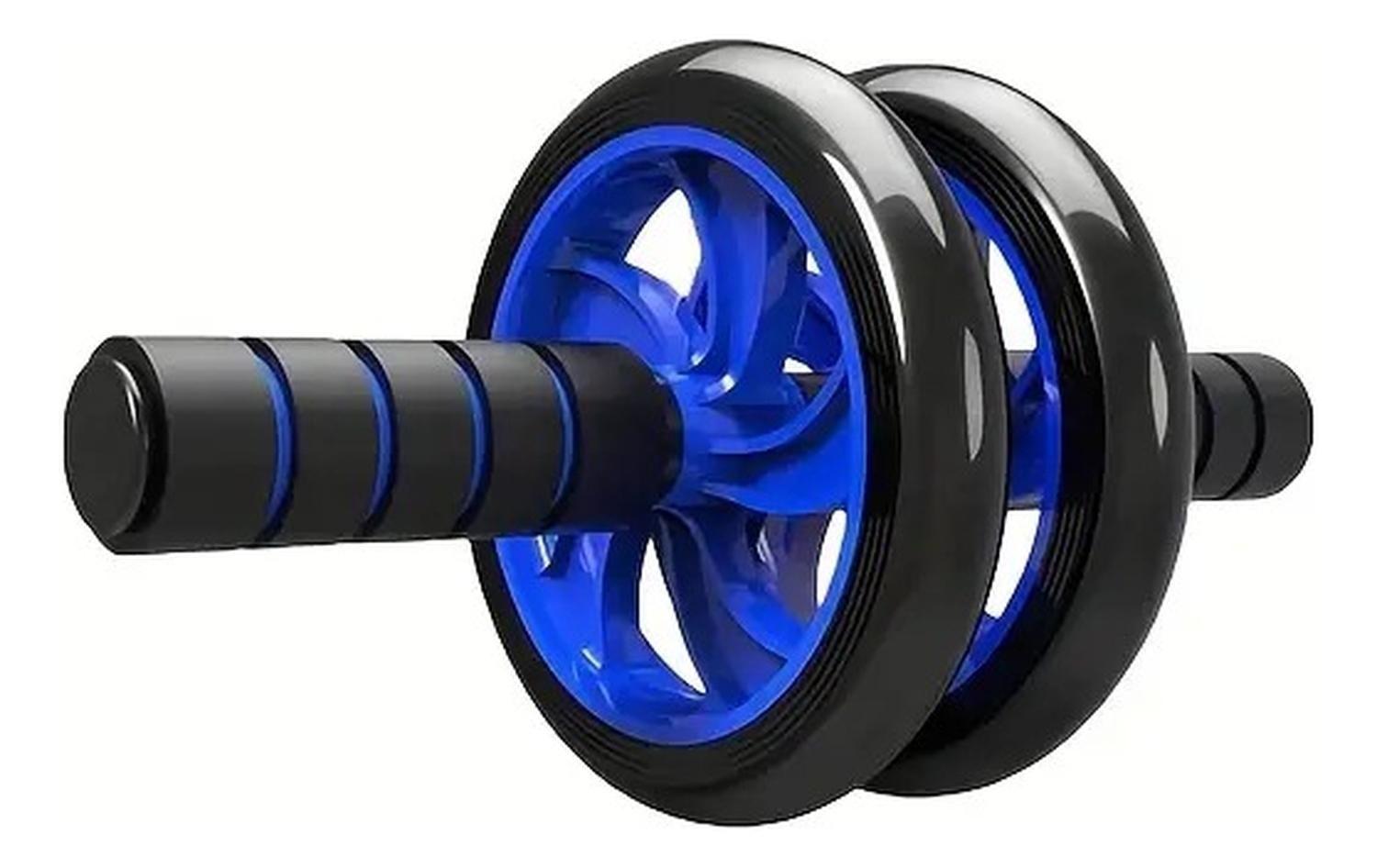 Set Rueda Abdominal - Cuerda Saltar - Mangos Push Ups azul-4