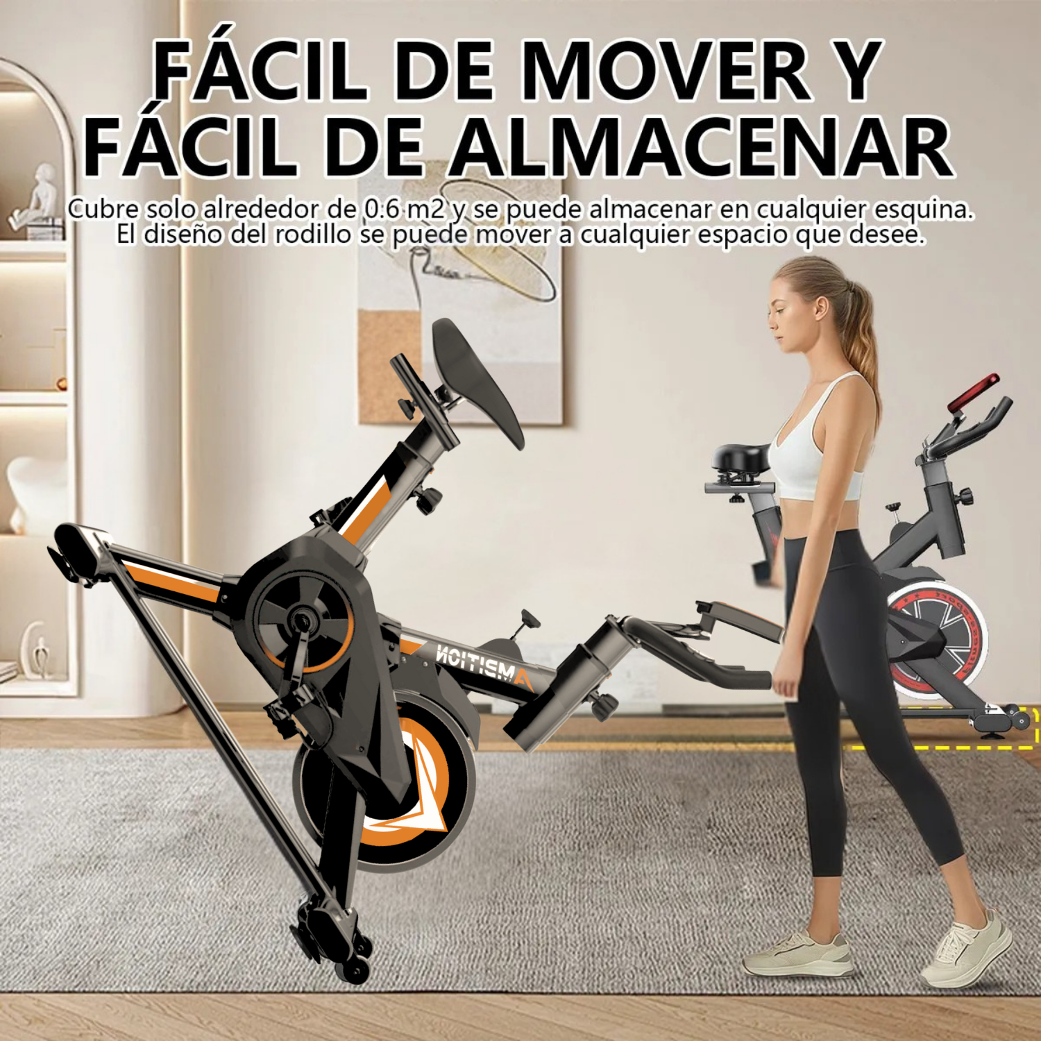 Bicicleta Spinning 6kg Resistencia Naranja-5