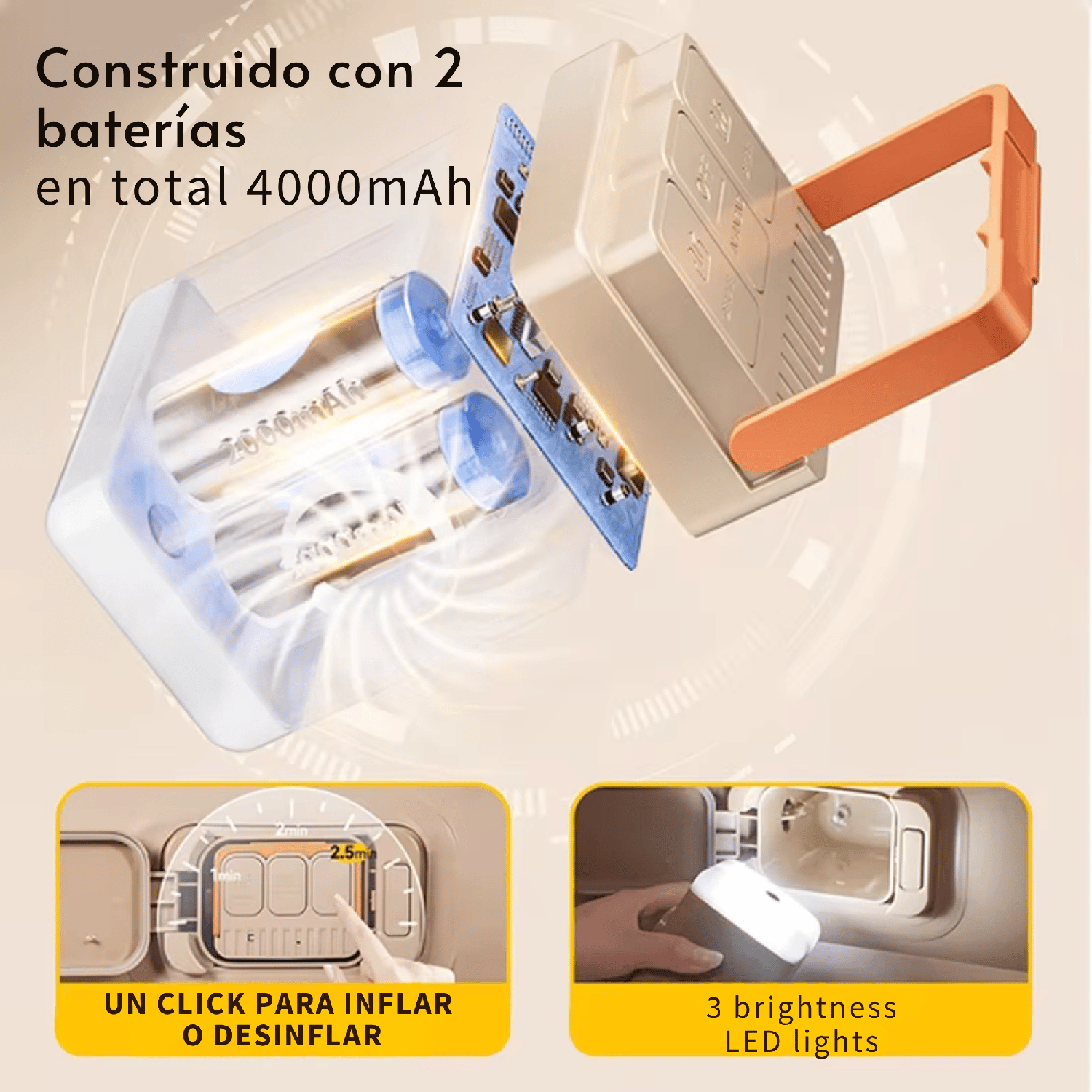 Colchón Inflable Eléctrico Automático 1 Plaza Recargable-5