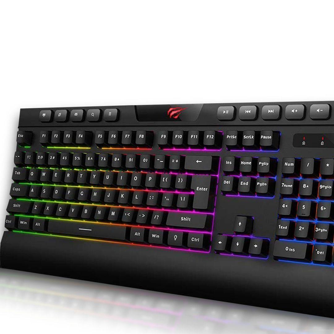 Teclado Gamer Luz RGB De Membrana-1