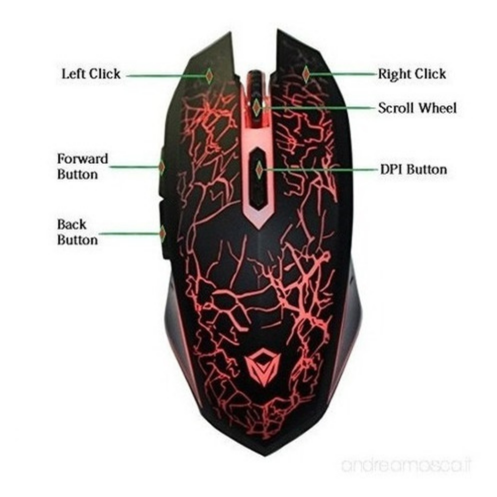 Mouse Meetion Gamer 2400dpi con Luz-1