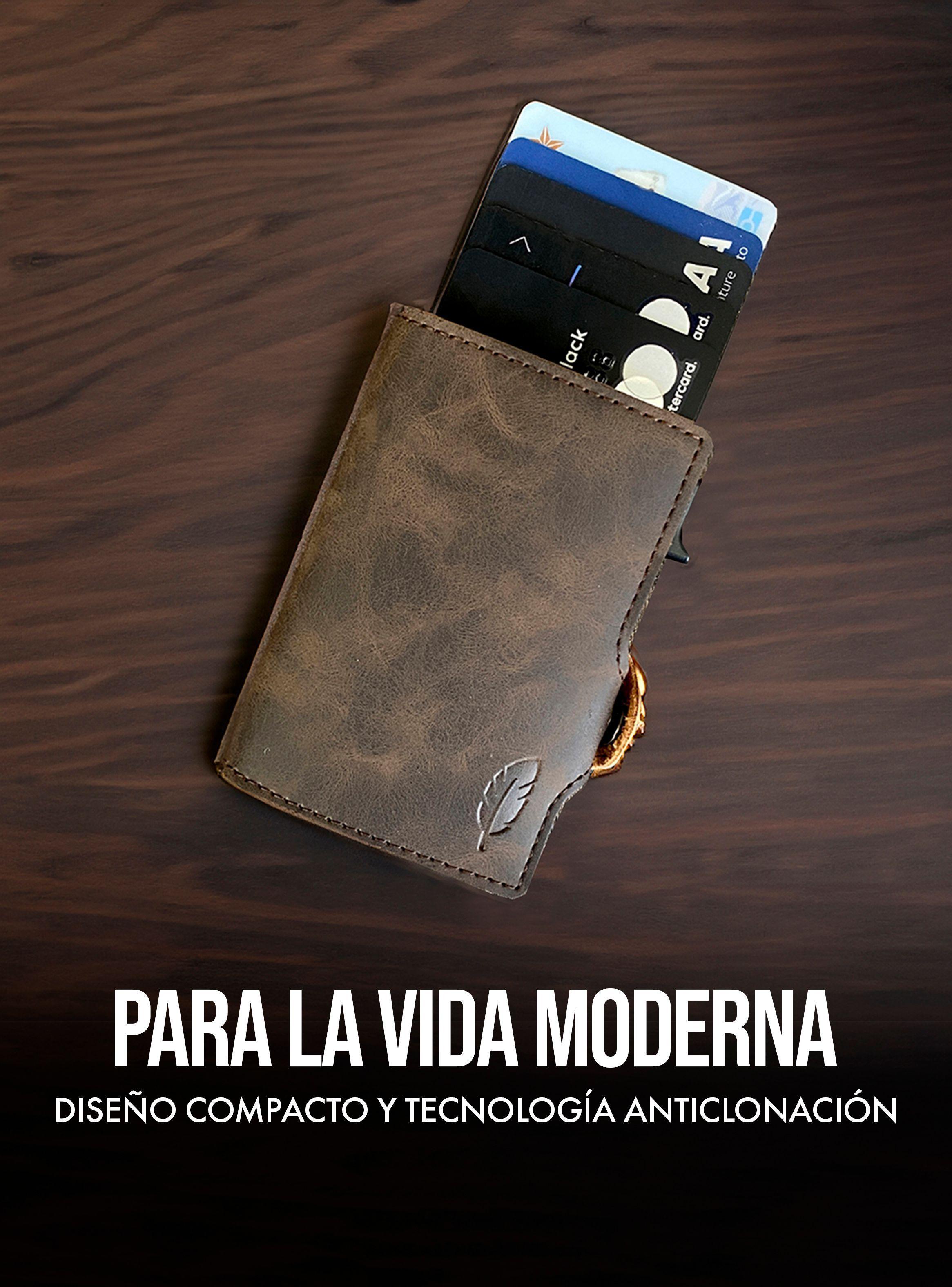 Billetera Inteligente con Tarjetero Anticlonación Brown and Black - Pardal-1