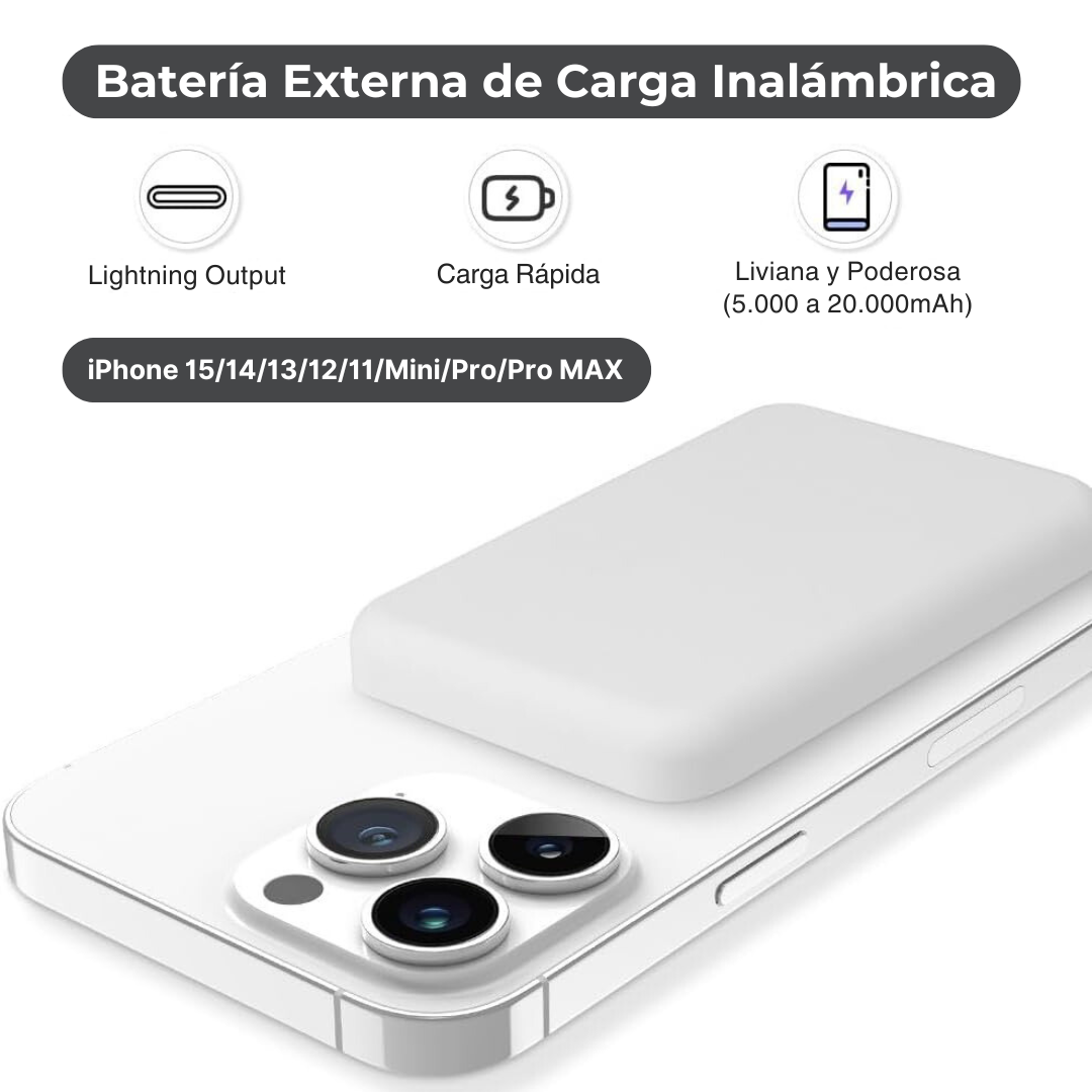 Batería Externa Inalámbrica Magnética Carga Rápida / Magsafe 15.000 mAh-4