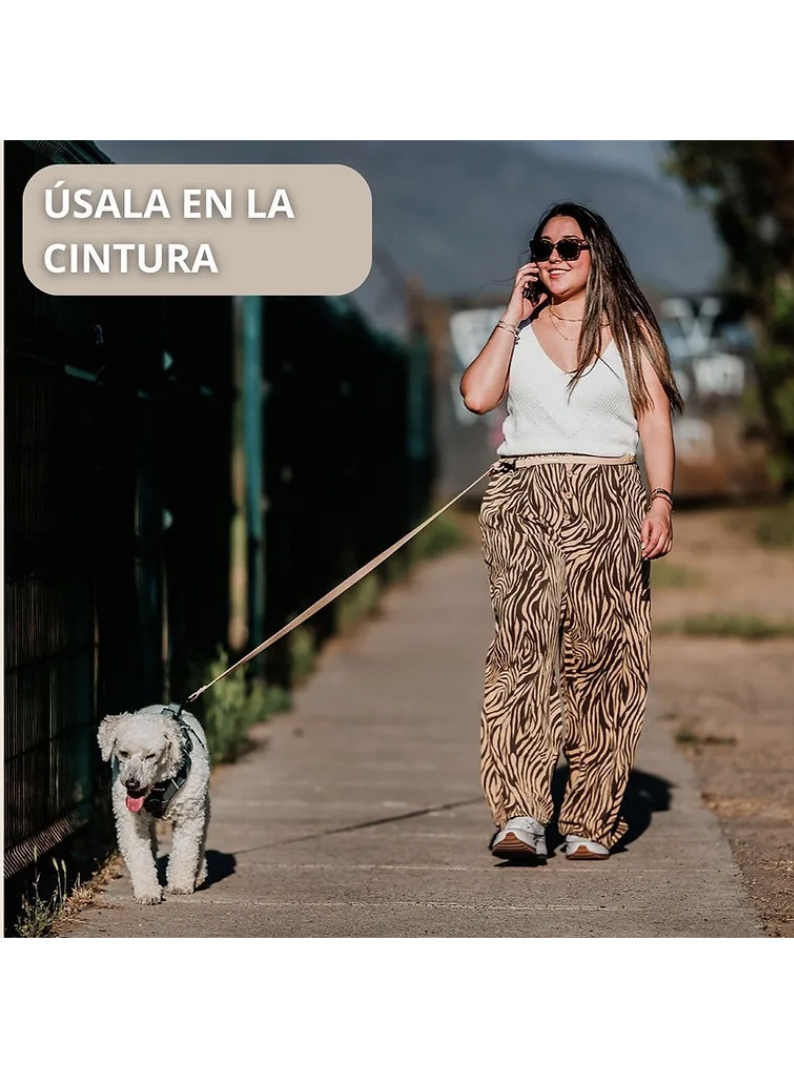 Petlounge Correa De Paseo Manos Libres Para Mascotas Perros - BEIGE-7