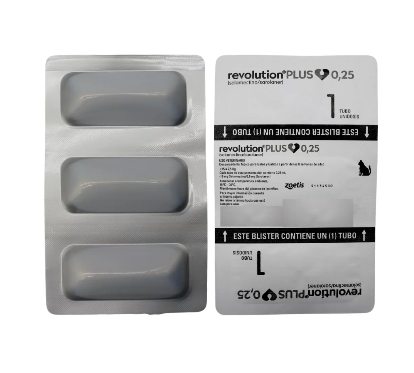 Revolution Plus Pipeta Externa Para Gatos De 1.25 A 2.5 Kg-1