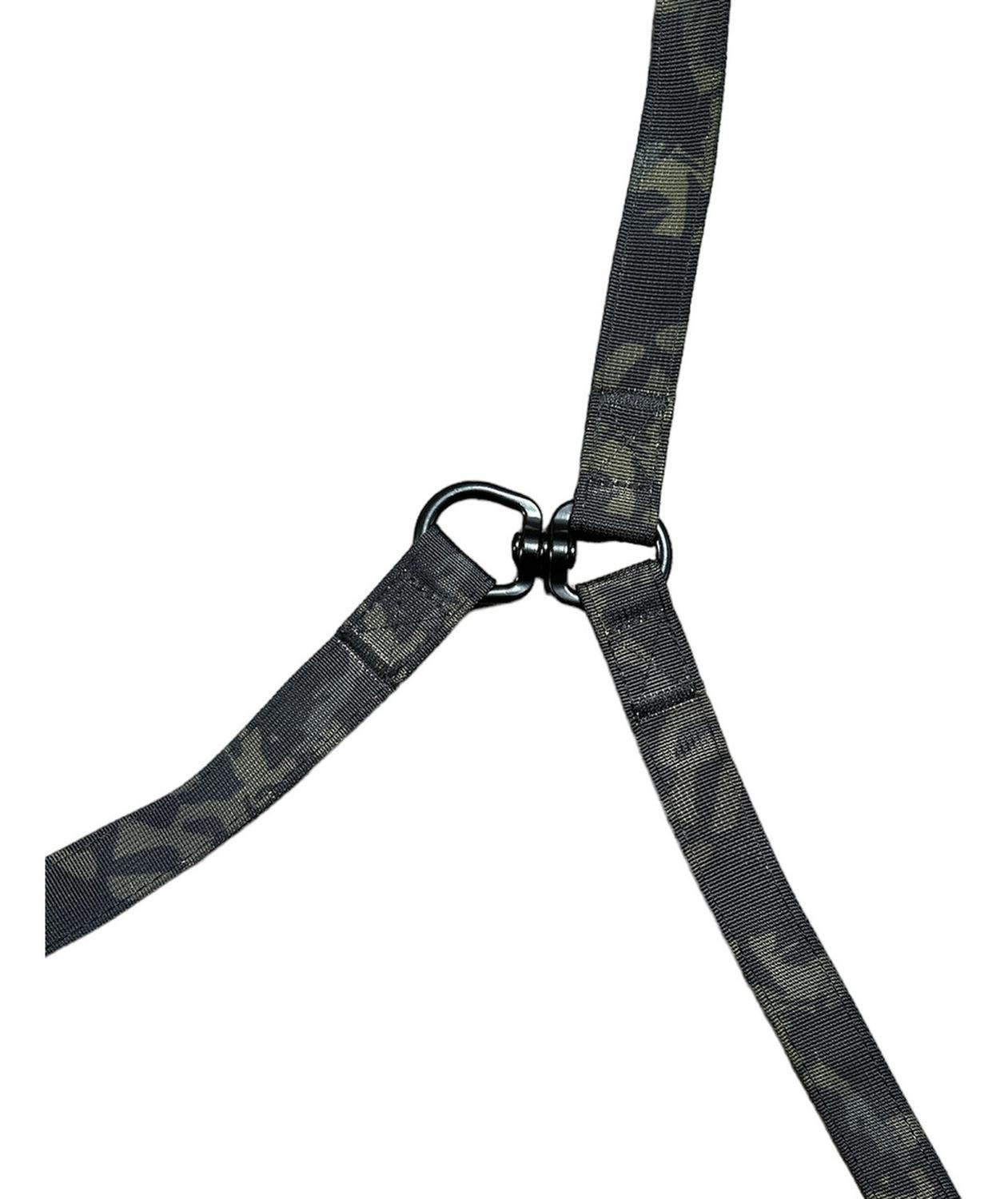 Correa Street Dogs Doble Para Dos Perros Mosquetón Tactic 3m - NEGRO CAMO-2