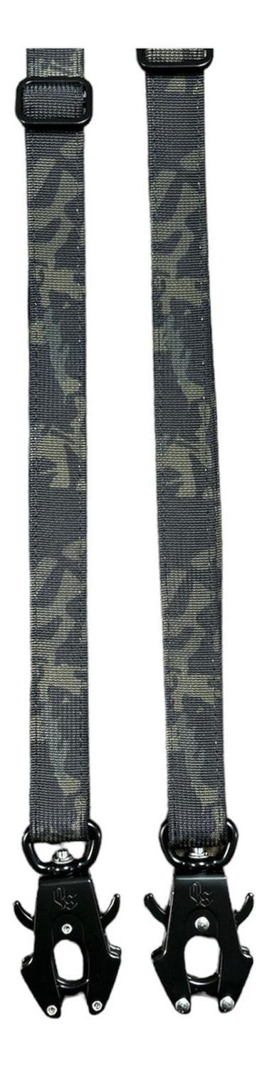 Correa Street Dogs Doble Para Dos Perros Mosquetón Tactic 3m - NEGRO CAMO-3