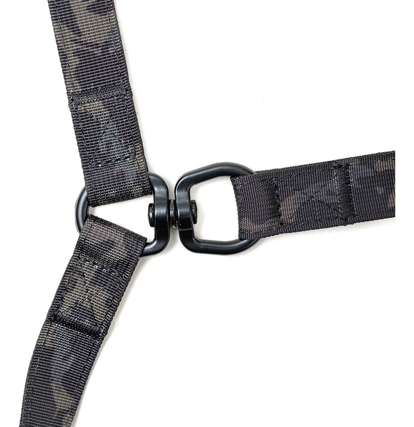 Correa Street Dogs Doble Para Dos Perros Mosquetón Tactic 3m - NEGRO CAMO-7