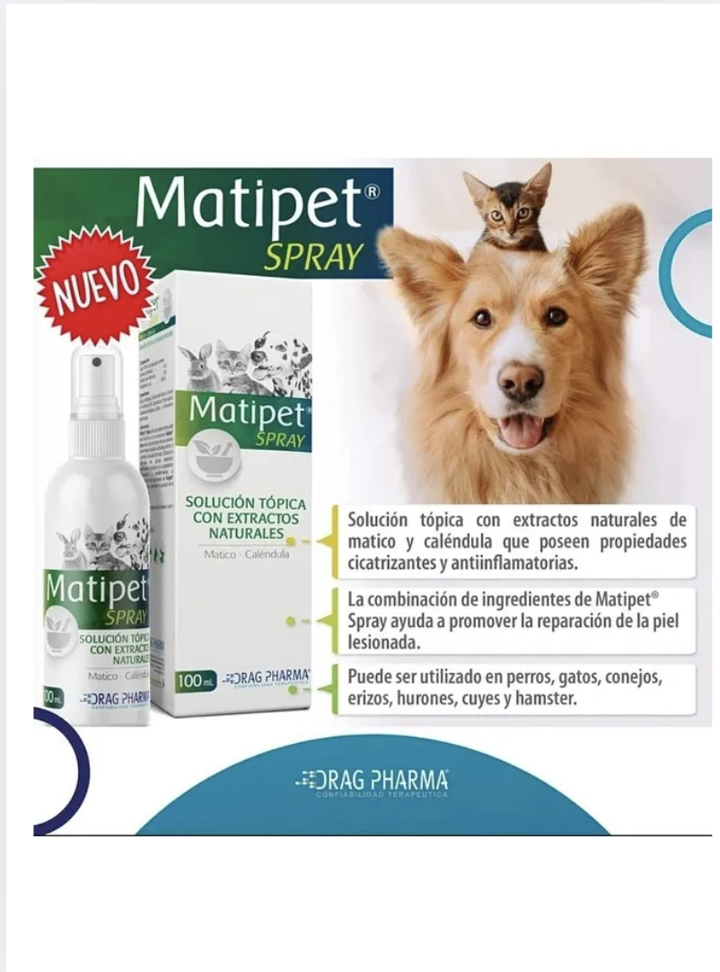 Matipet Spray Solución Tópica Cicatrizante Perro Gato 100ml-2