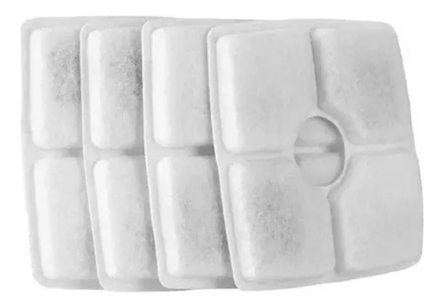 X4 Filtros Cuadrados Fuente De Agua Eléctrica Gatos Perros Blanco-4