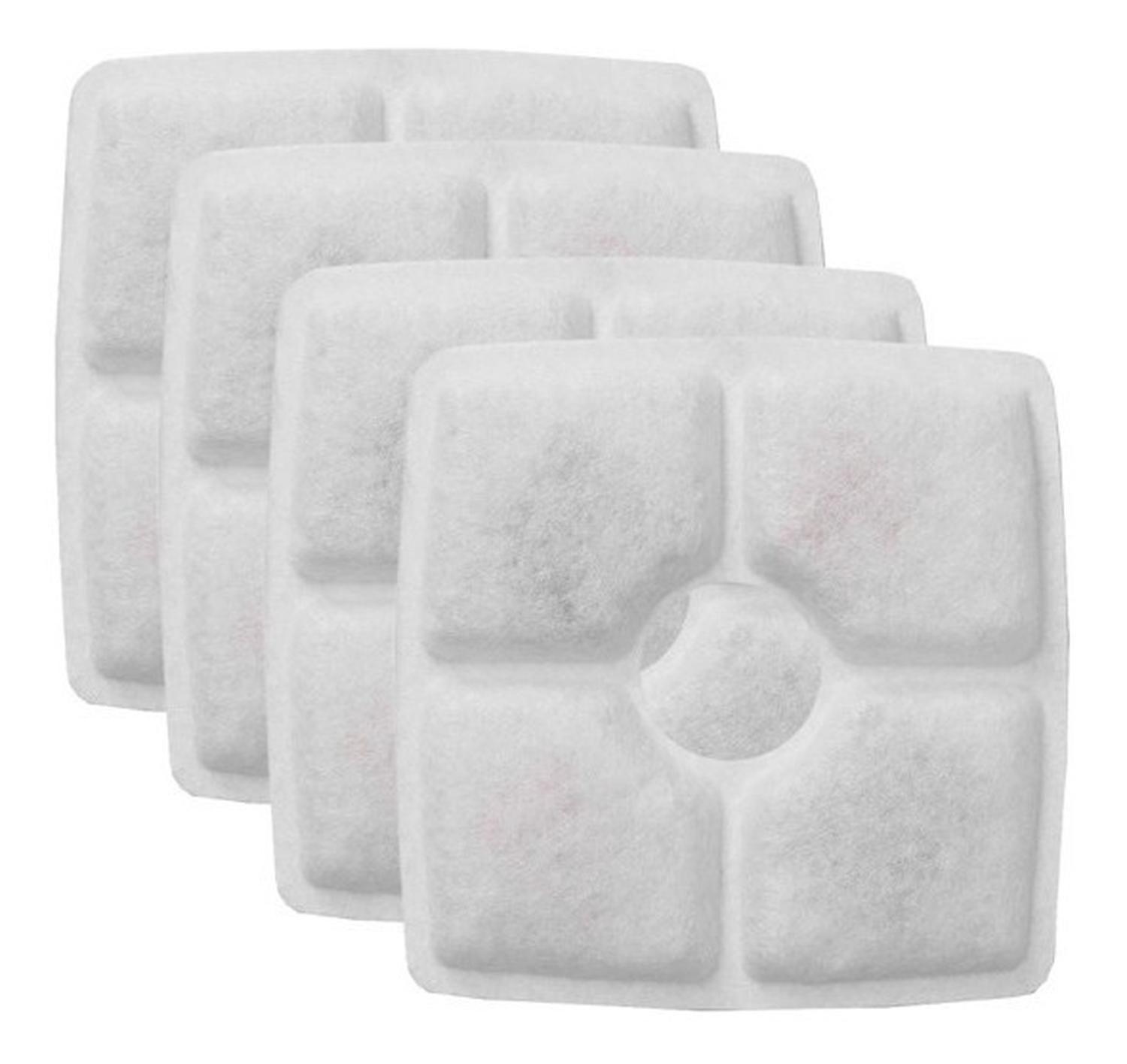 X4 Filtros Cuadrados Fuente De Agua Eléctrica Gatos Perros Blanco-7