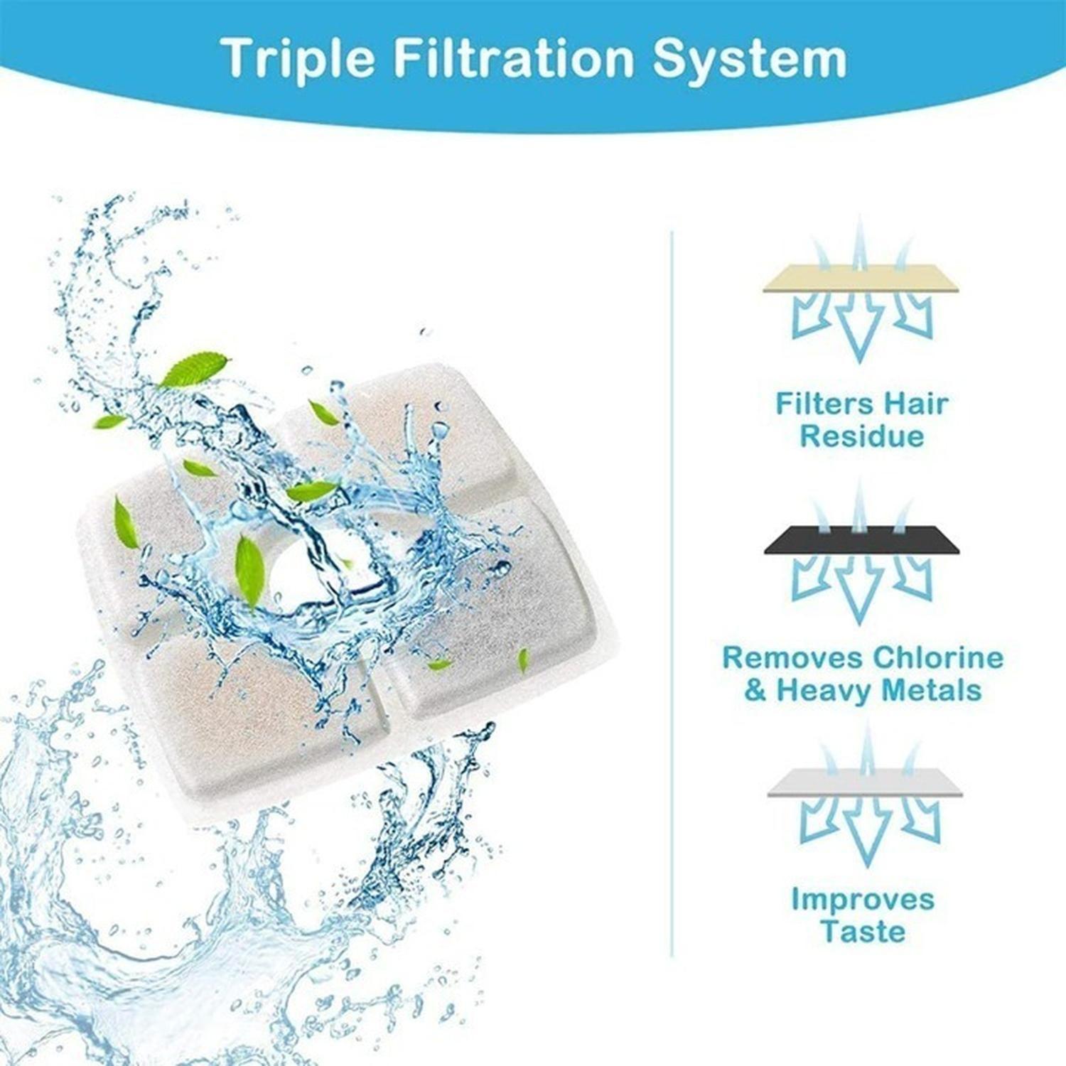 X4 Filtros Cuadrados Fuente De Agua Eléctrica Gatos Perros Blanco-8