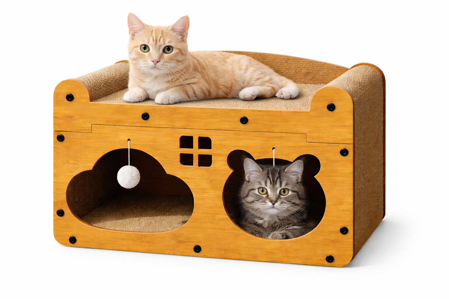 Rascador Tipo Casa Sofá De Cartón Para Gato Antiestrés-2