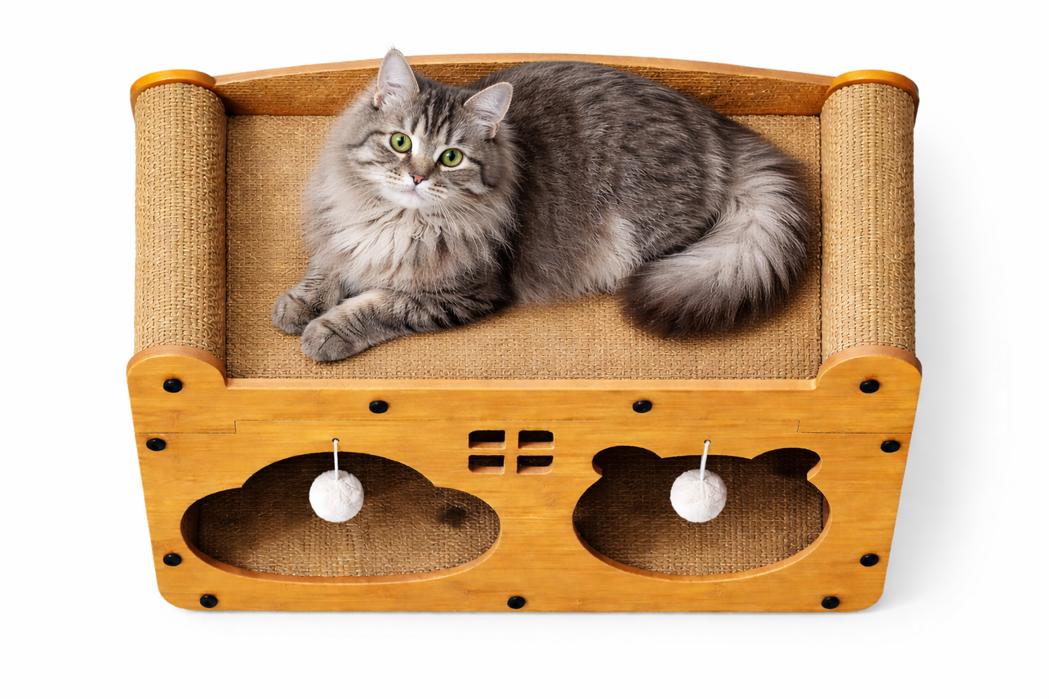 Rascador Tipo Casa Sofá De Cartón Para Gato Antiestrés-3