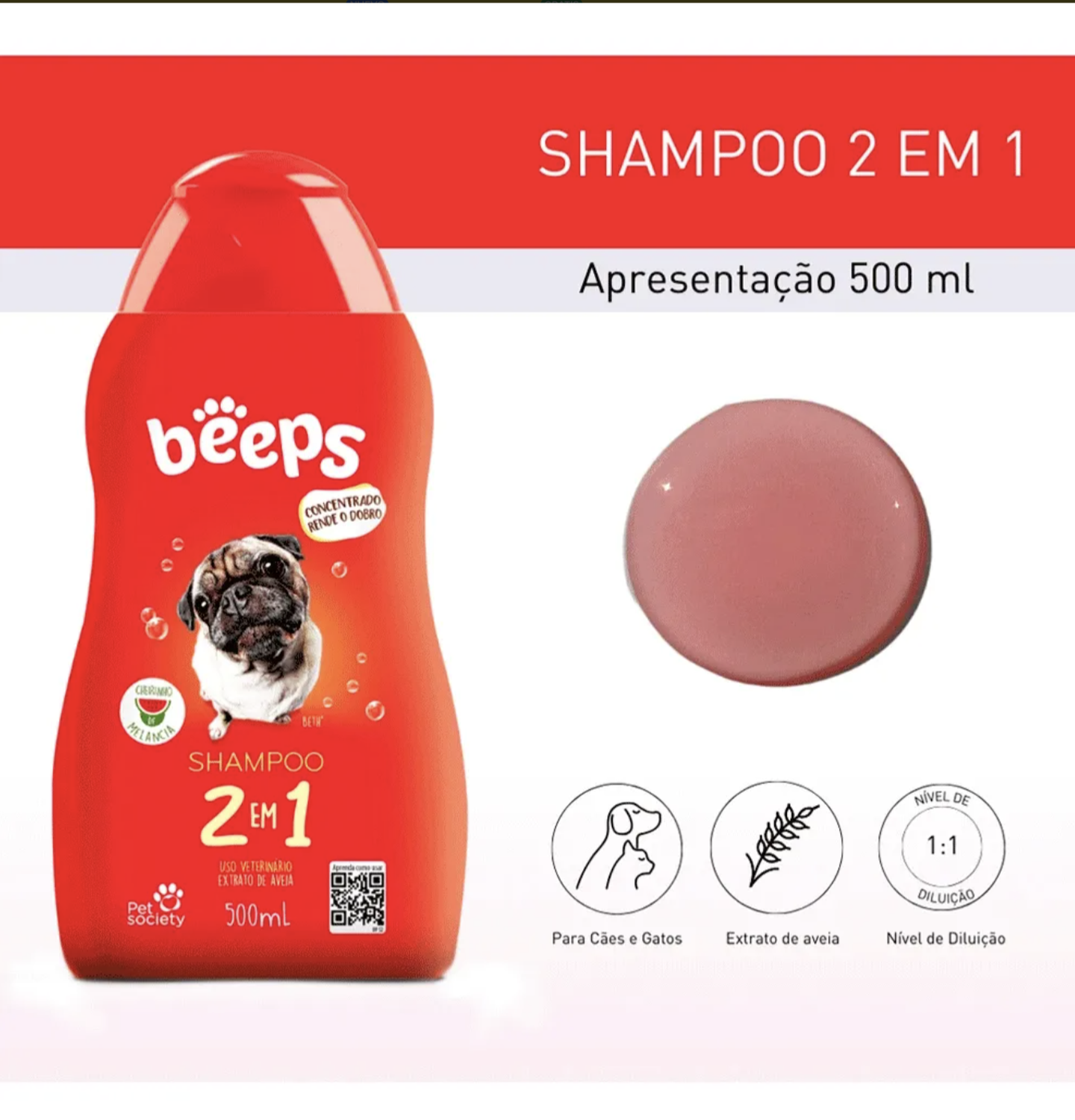 Shampoo Para Perros Beeps 2 en 1 Sandía 502 ml-3