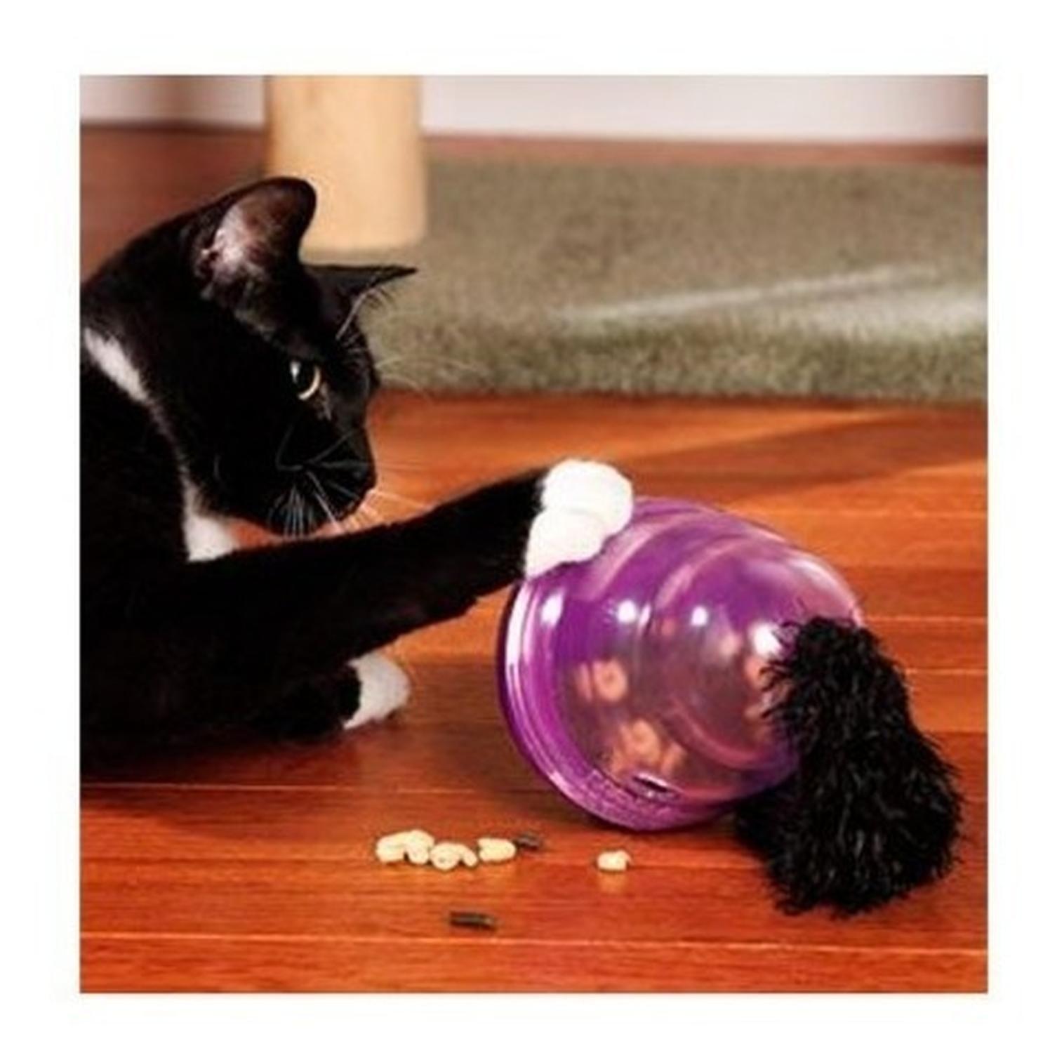 Juguete Interactivo Dispensador Para Gato Kong Cat Wobbler - MORADO-3