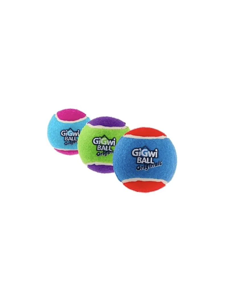 Pelota Juguete Para Perros Squeak Tennis 3 Unidades Gigwi - MIXTO-1