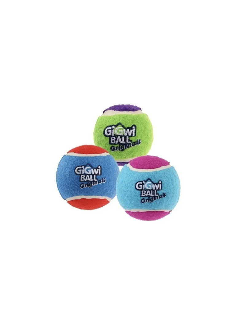 Pelota Juguete Para Perros Squeak Tennis 3 Unidades Gigwi - MIXTO-2