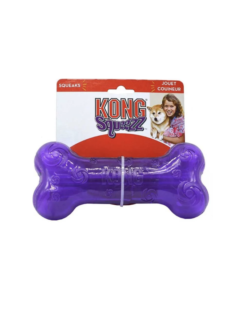 Kong Squeezz Juguete Hueso Con Sonido Para Perros Talla L - MORADO-0