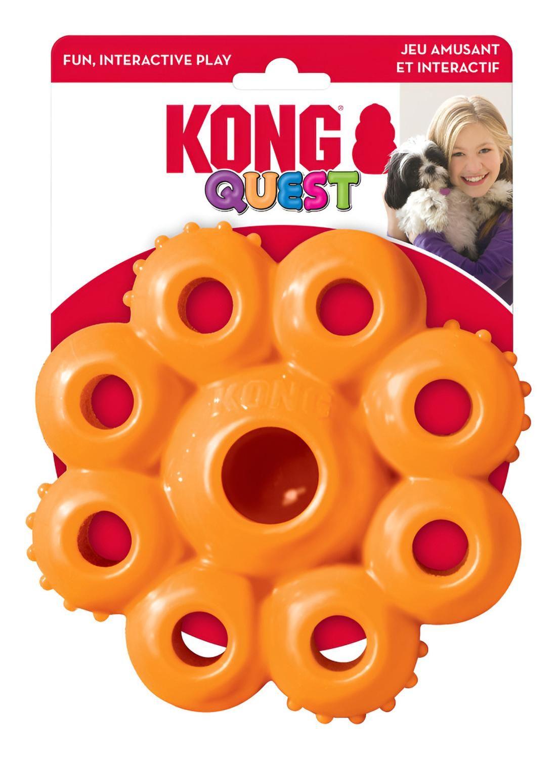 Kong Quest Star Pod Juguete Rellenable Limpia Diente Talla L-5